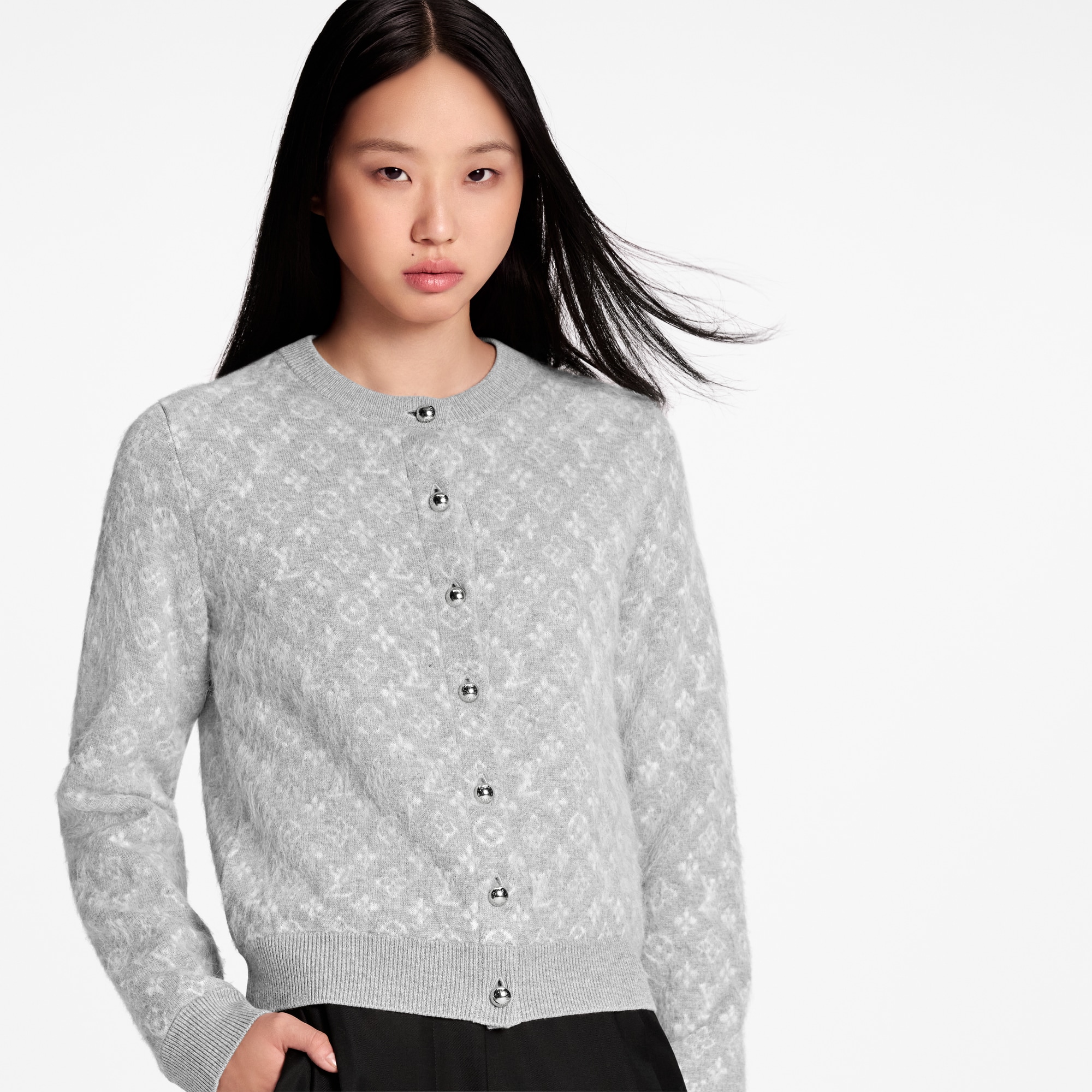  Ready-to-Wear Knitwear Monogram Brushed Knit Cardigan | Louis Vuitton ® (Product zoom)
