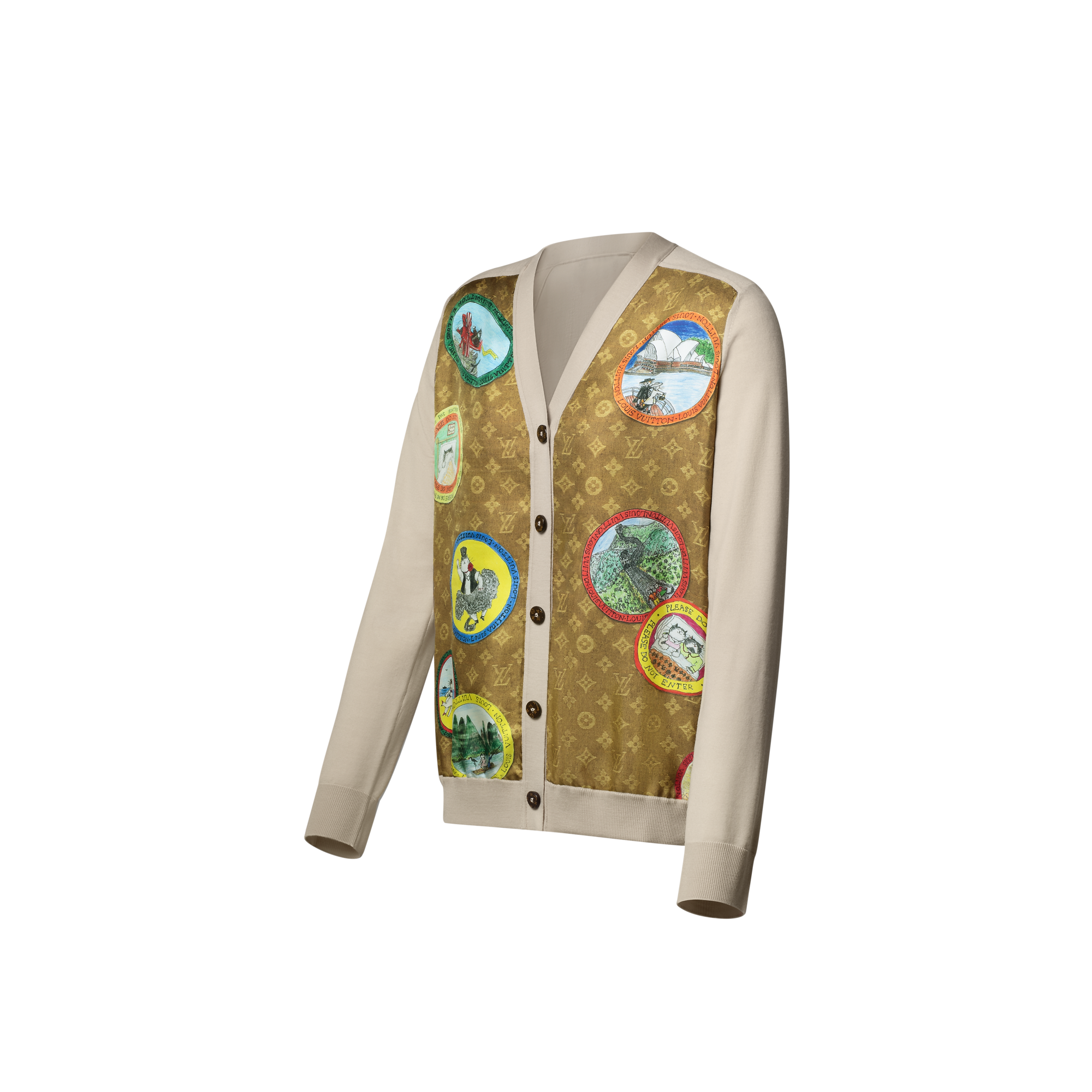 Monogram Cat Stamp Cardigan