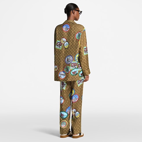 Ready-to-Wear Pants Monogram Cat Stamp Pajama Pants | Louis Vuitton ® (Product zoom)
