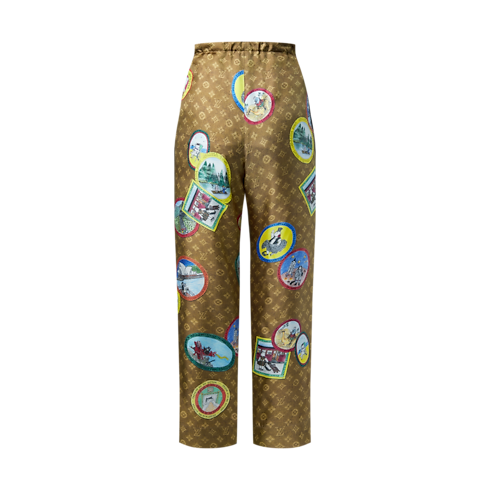 Ready-to-Wear Pants Monogram Cat Stamp Pajama Pants | Louis Vuitton ® (Product zoom)