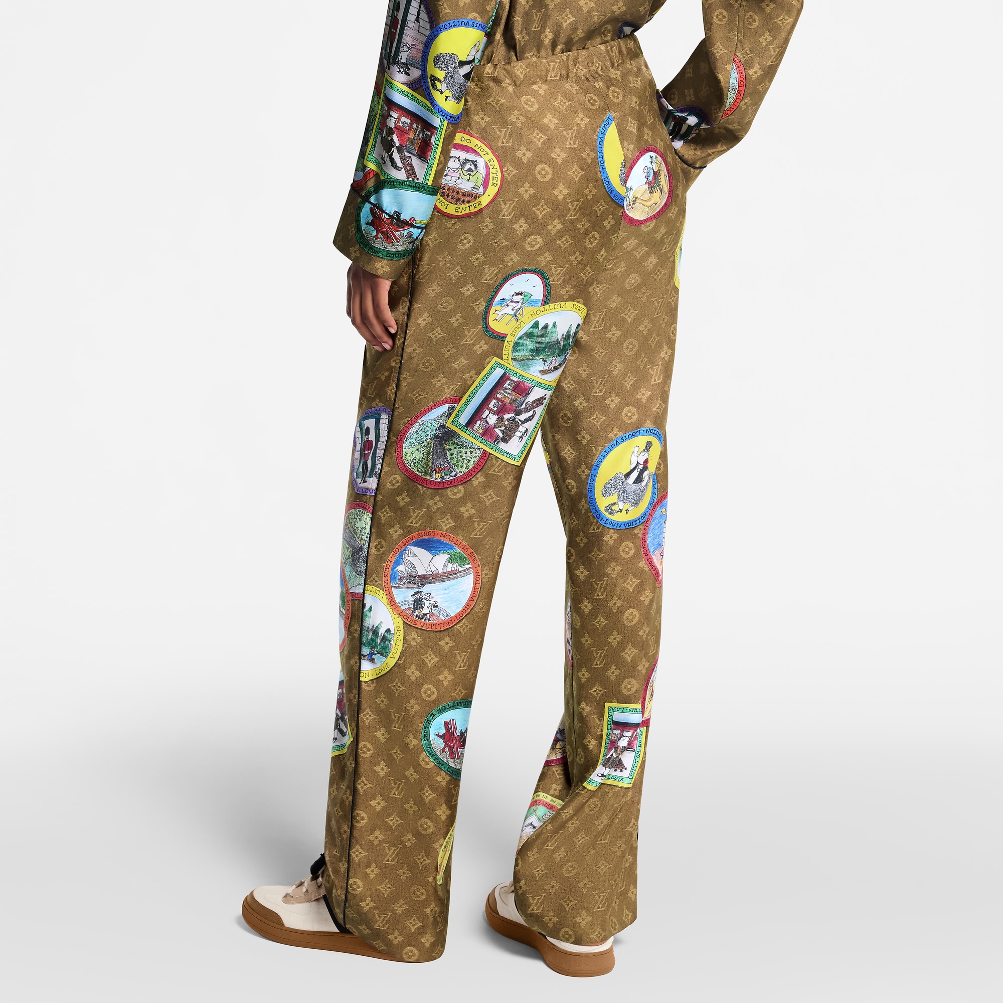 Monogram Cat Stamp Pajama Pants
