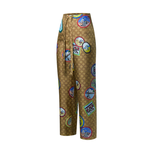 Ready-to-Wear Pants Monogram Cat Stamp Pajama Pants | Louis Vuitton ® (Product zoom)