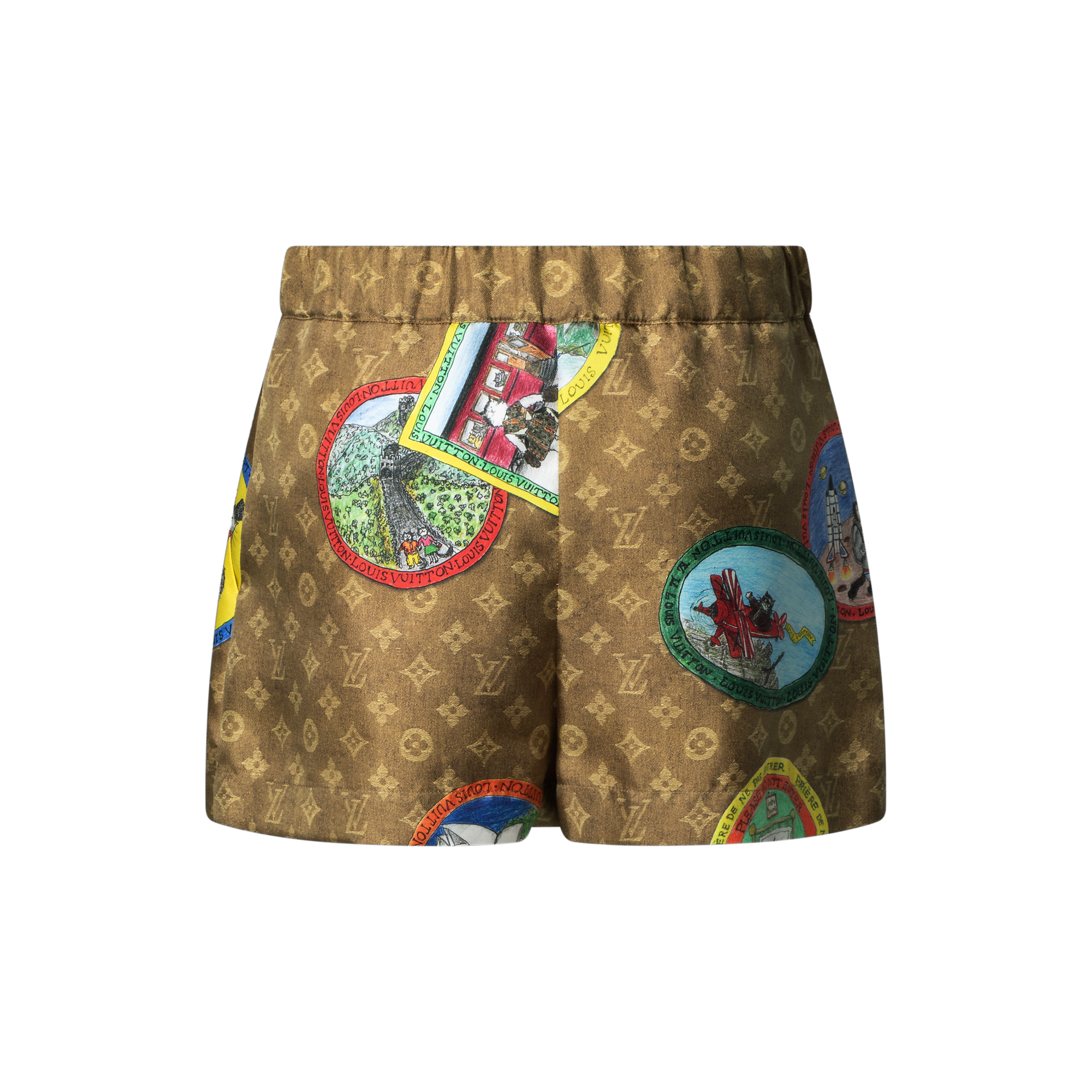 Monogram Cat Stamp Shorts