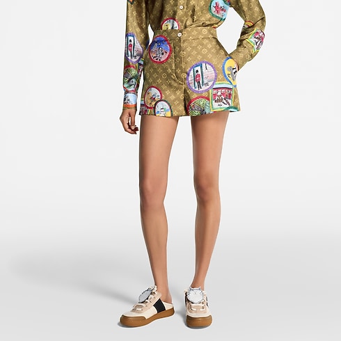 Ready-to-Wear Skirts and Shorts Monogram Cat Stamp Shorts | Louis Vuitton ® (Product zoom)