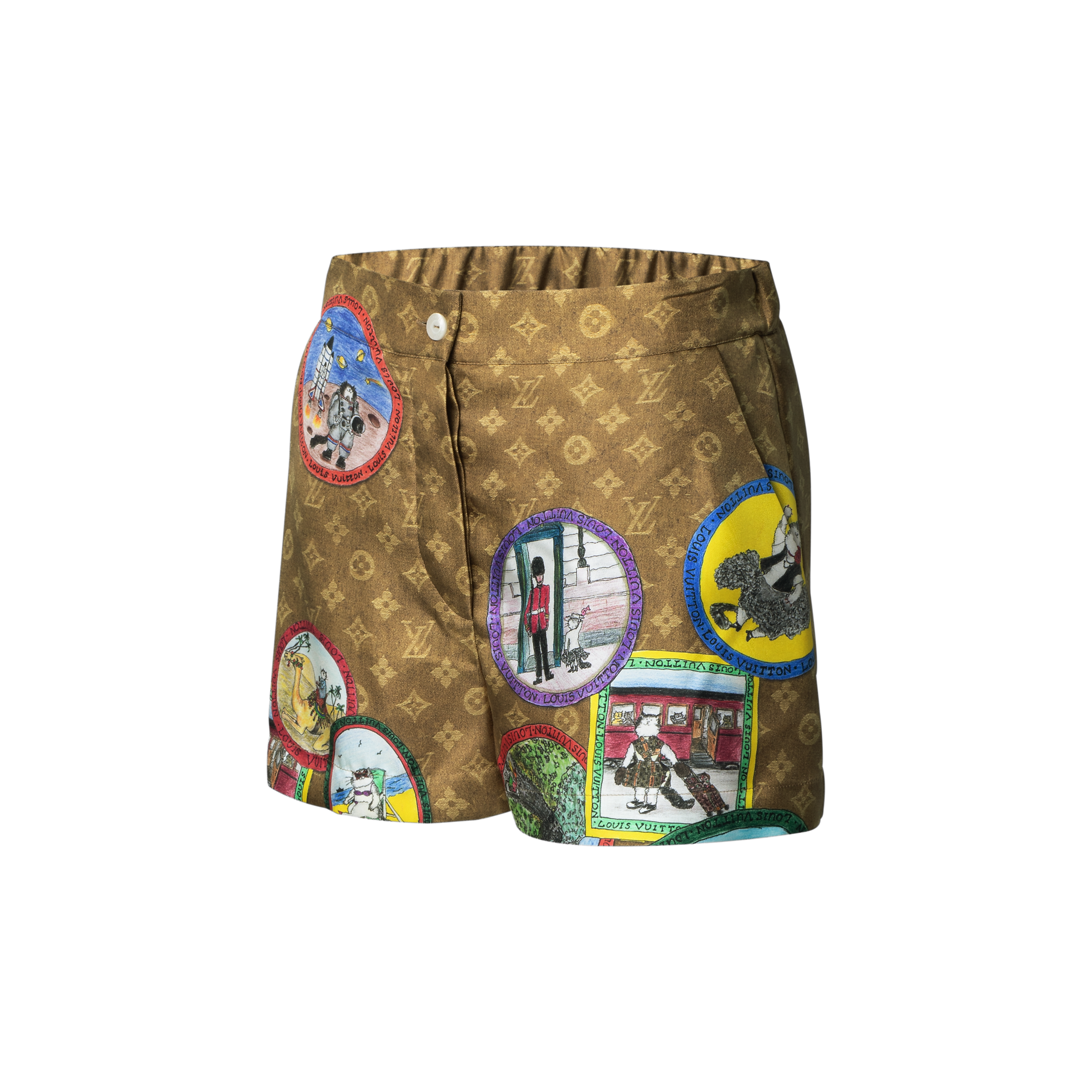 Monogram Cat Stamp Shorts