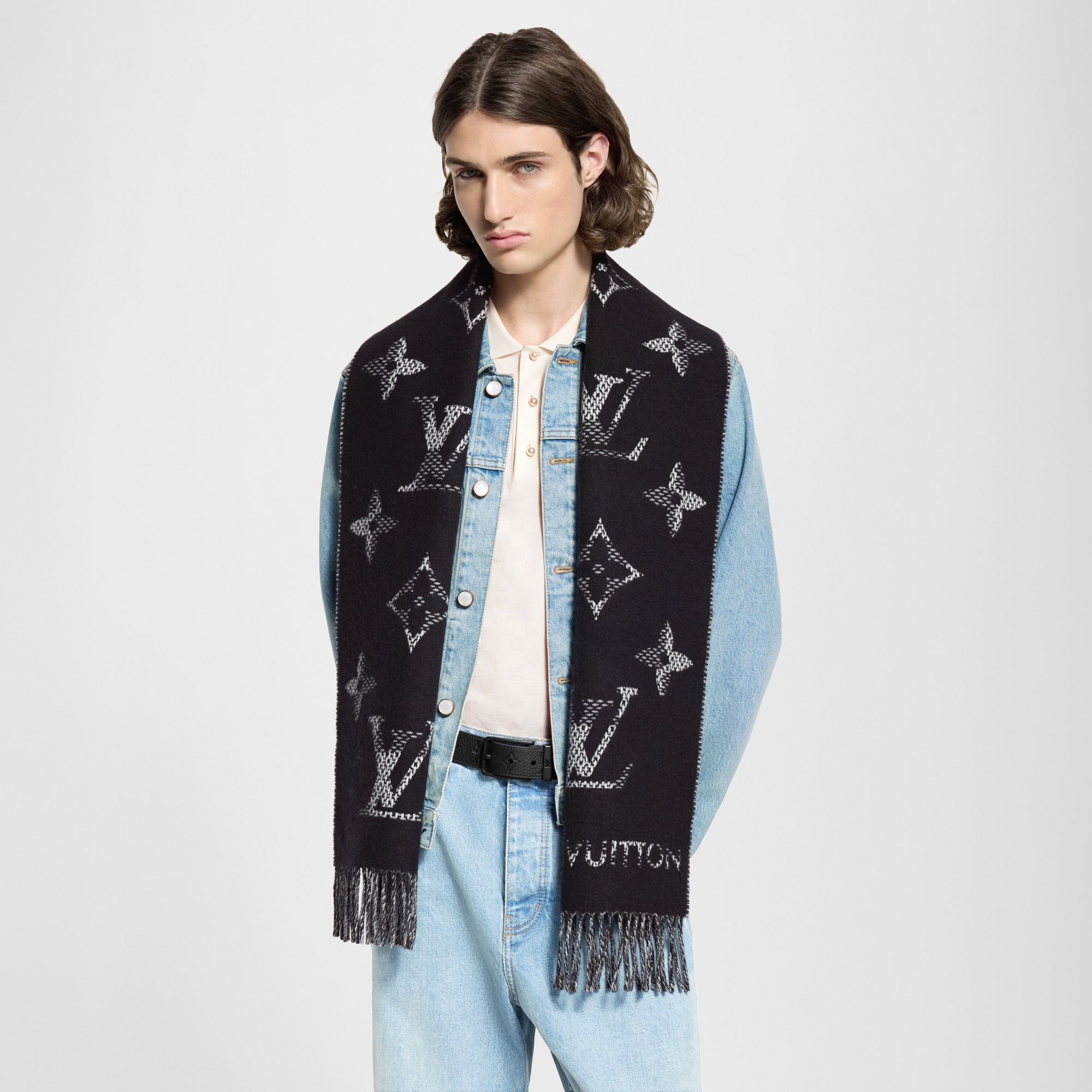 S00 Accessories Scarves Monogram Check Scarf | Louis Vuitton ® (Product zoom)