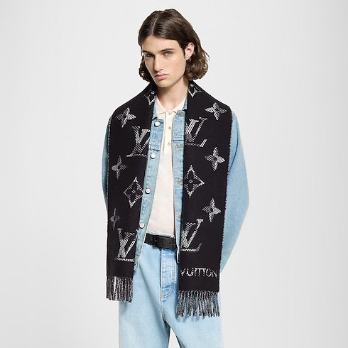 S00 Accessories Scarves Monogram Check Scarf | Louis Vuitton ® (Product zoom)