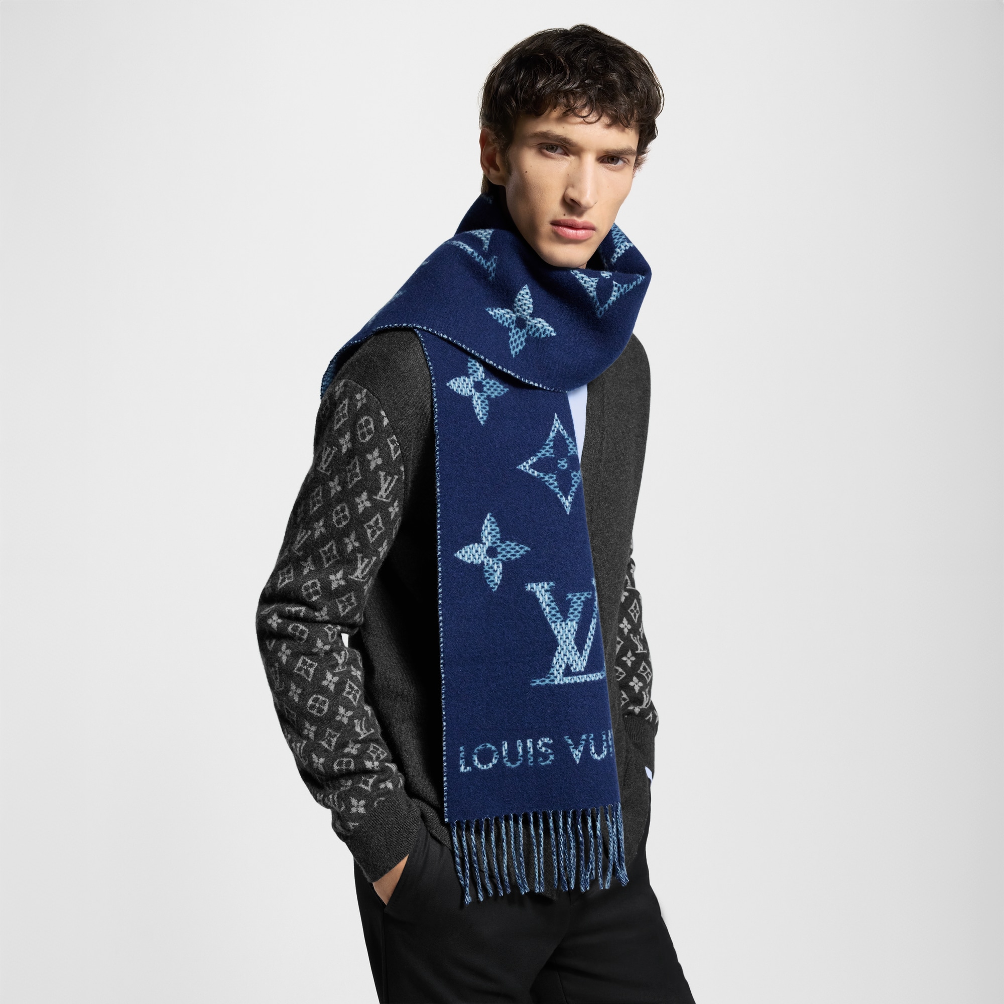 S00 Accessories Scarves Monogram Check Scarf | Louis Vuitton ® (Product zoom)