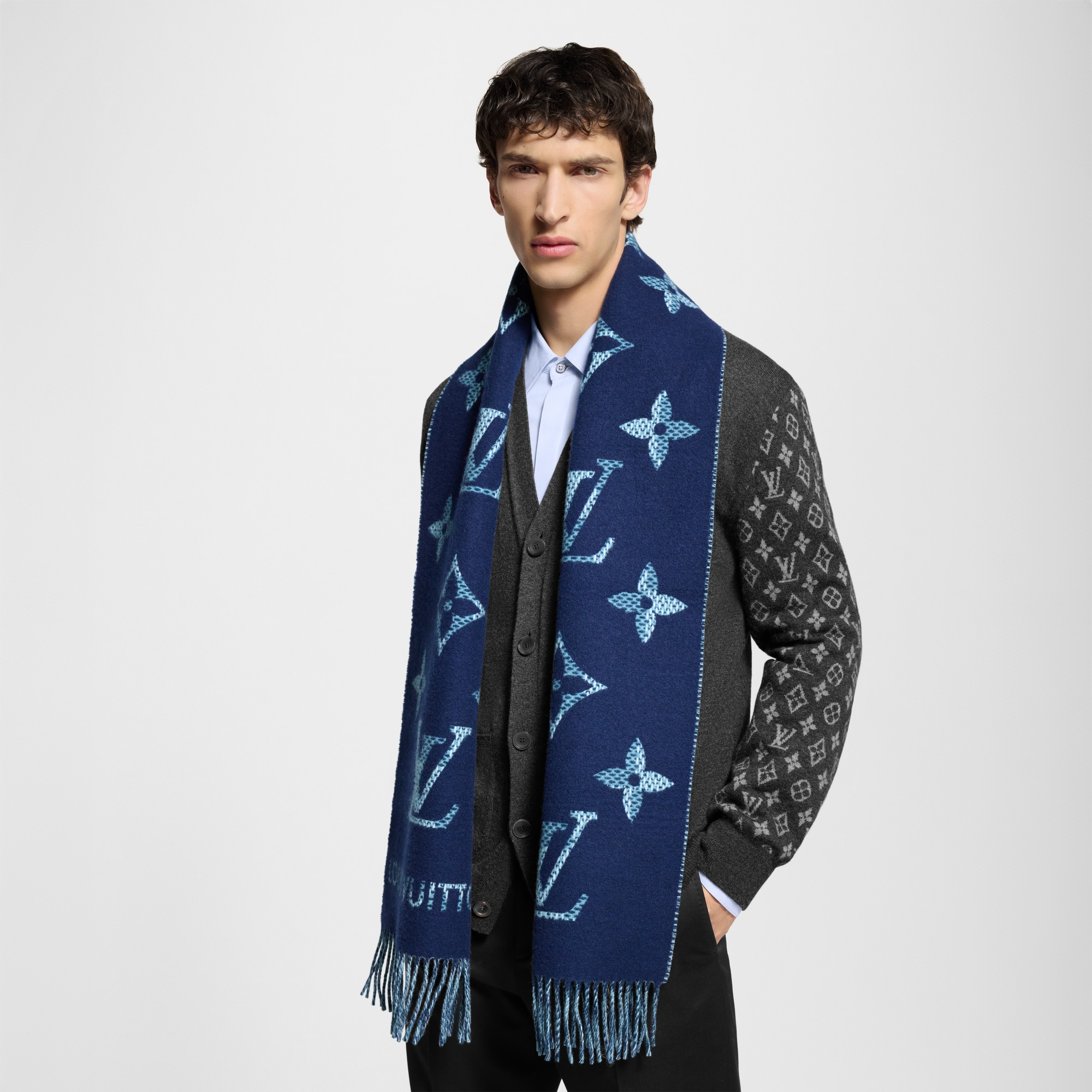 S00 Accessories Scarves Monogram Check Scarf | Louis Vuitton ® (Product zoom)