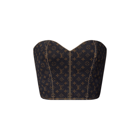 Ready-to-Wear Tops Monogram Denim Bustier | Louis Vuitton ® (Product zoom)