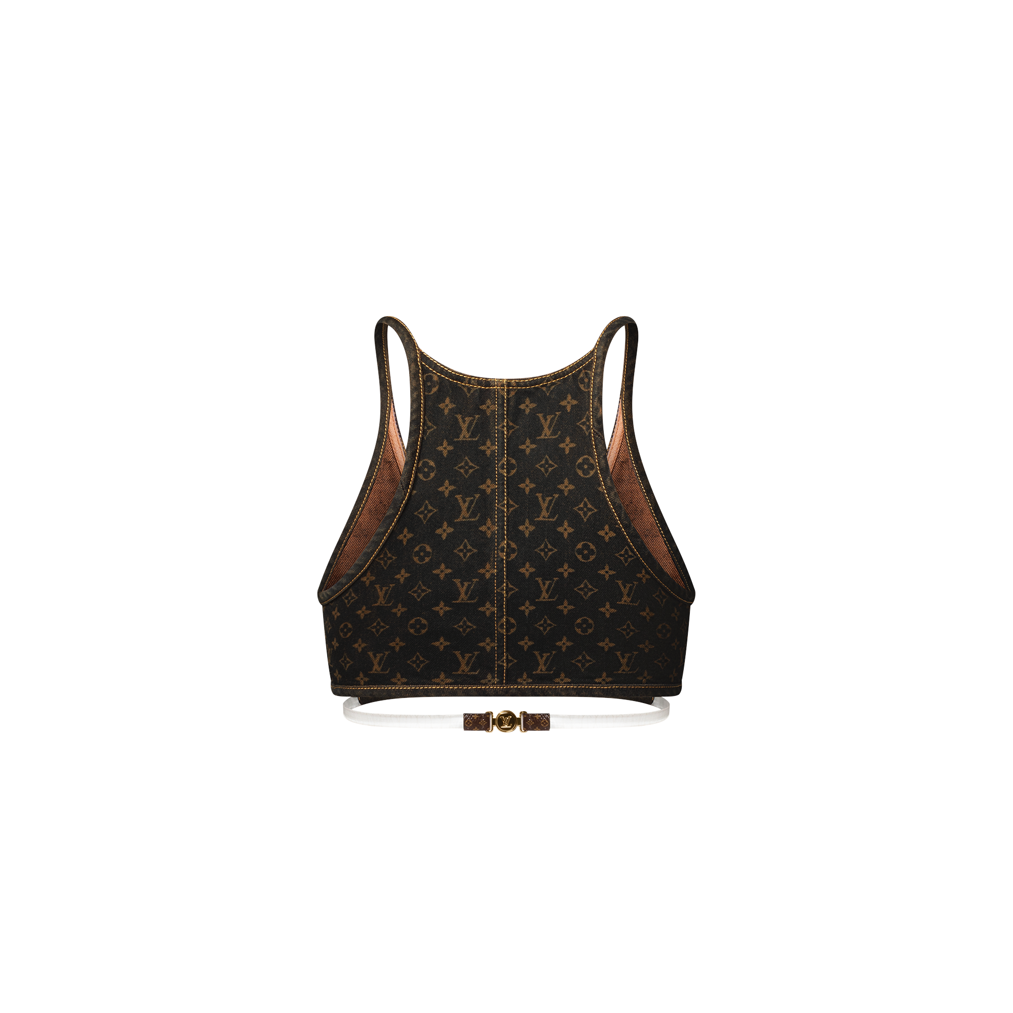  Ready-to-Wear Tops Monogram Denim Cross-Over Crop Top | Louis Vuitton ® (Product zoom)