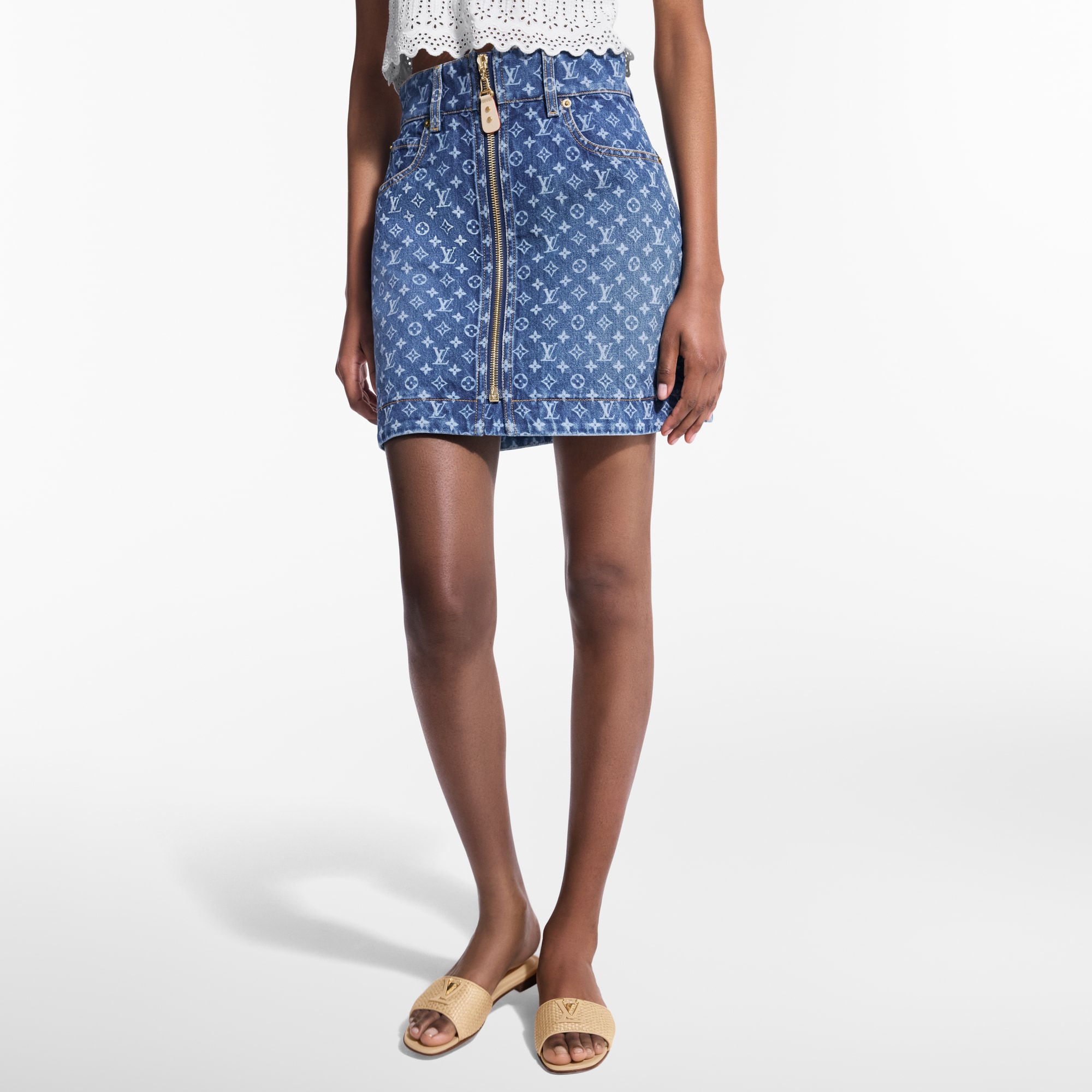  Ready-to-Wear Skirts and Shorts Monogram Denim Mini Skirt  | Louis Vuitton ® (Product zoom)