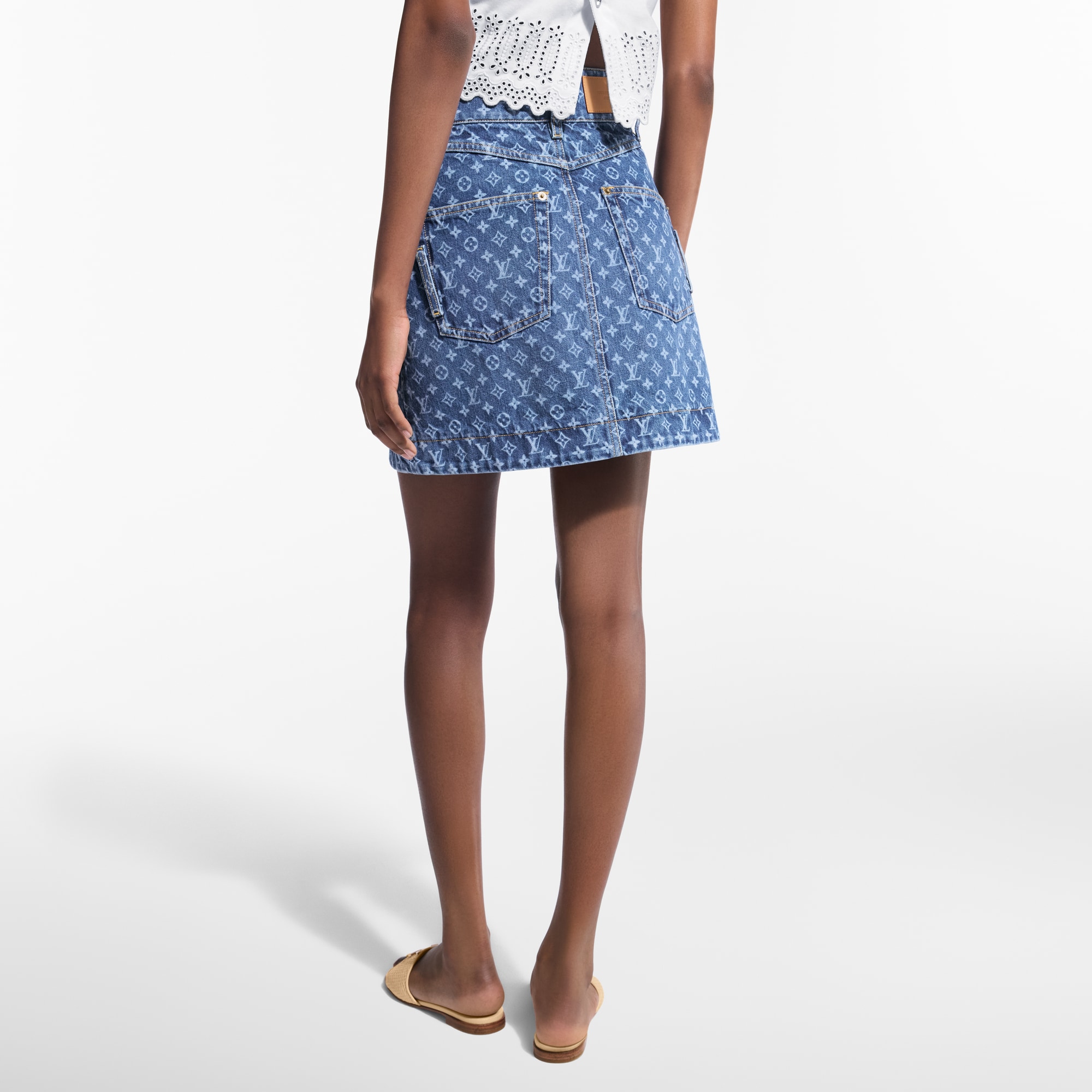  Ready-to-Wear Skirts and Shorts Monogram Denim Mini Skirt  | Louis Vuitton ® (Product zoom)