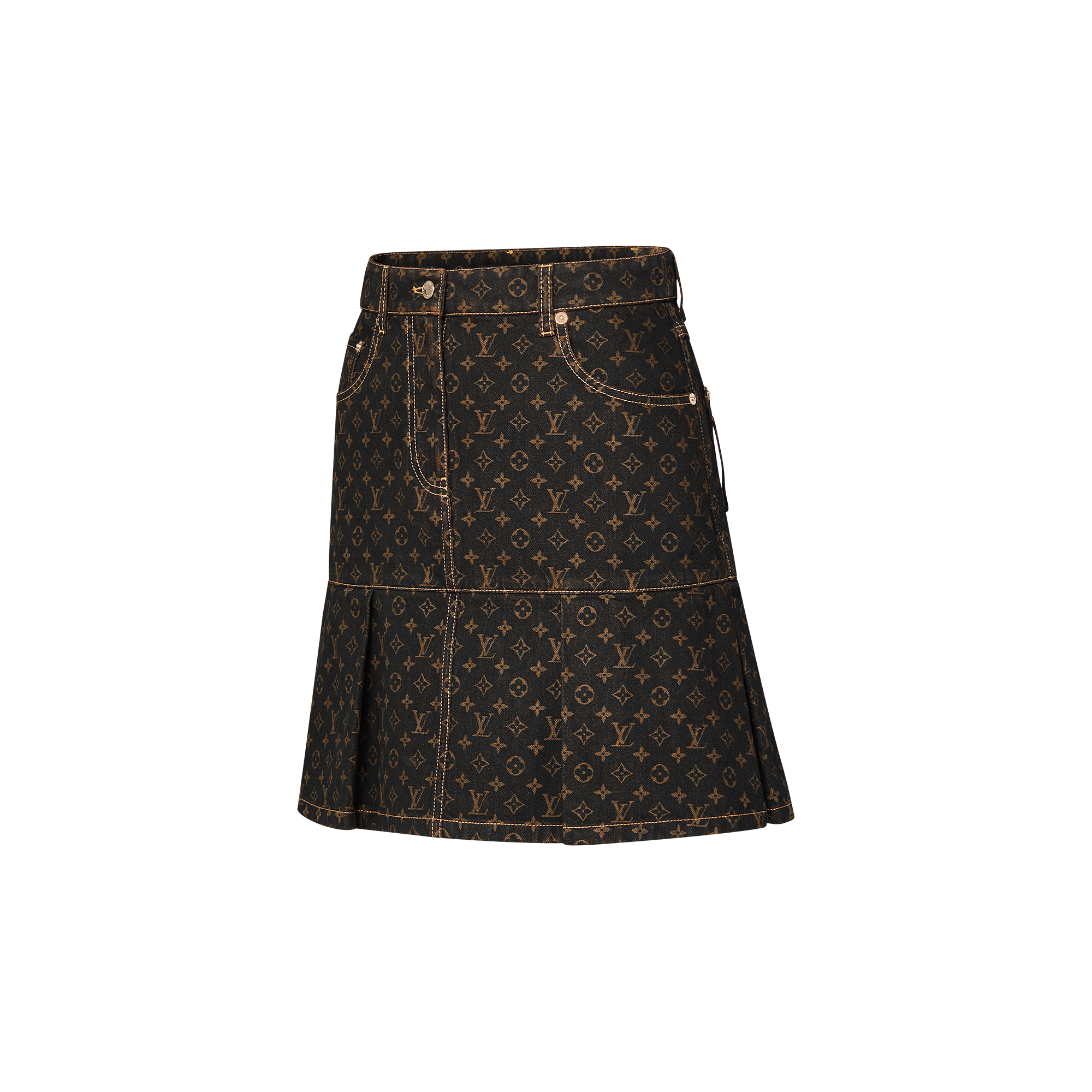  Ready-to-Wear Skirts and Shorts Monogram Denim Pleat Skirt | Louis Vuitton ® (Product zoom)