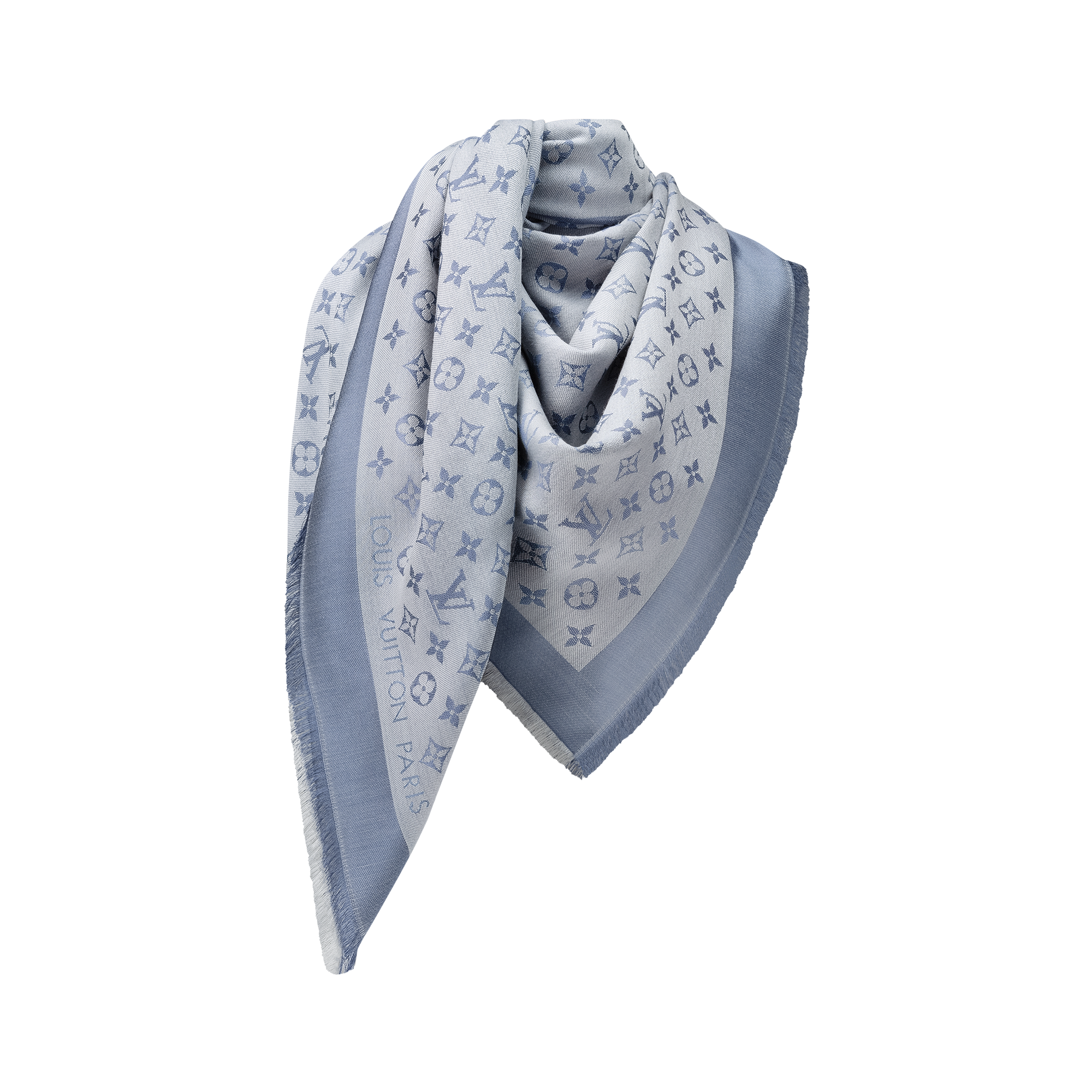 S00 Accessories Shawls and Stoles Monogram Denim Shawl | Louis Vuitton ® (Product zoom)
