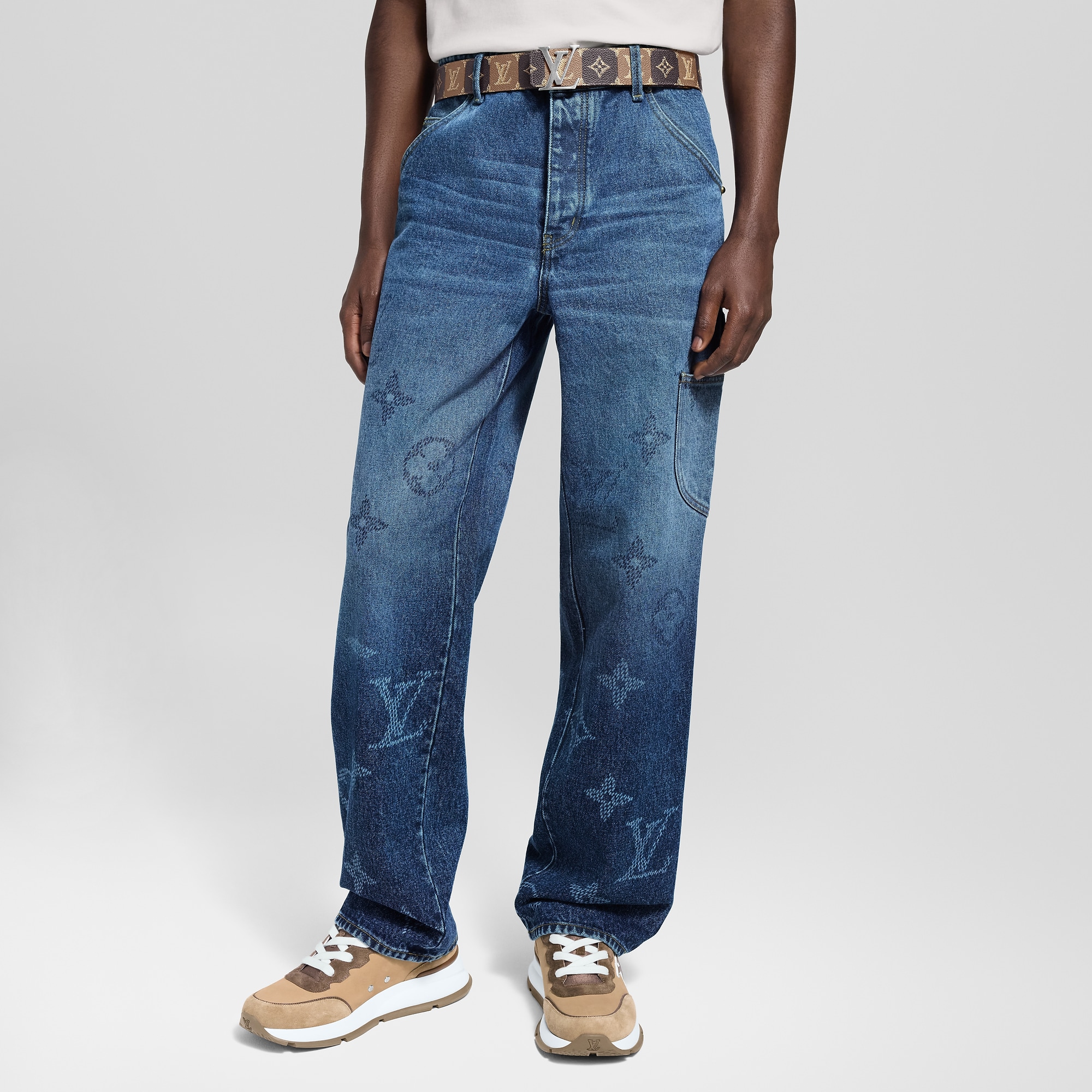 Monogram Denim Workwear Pants