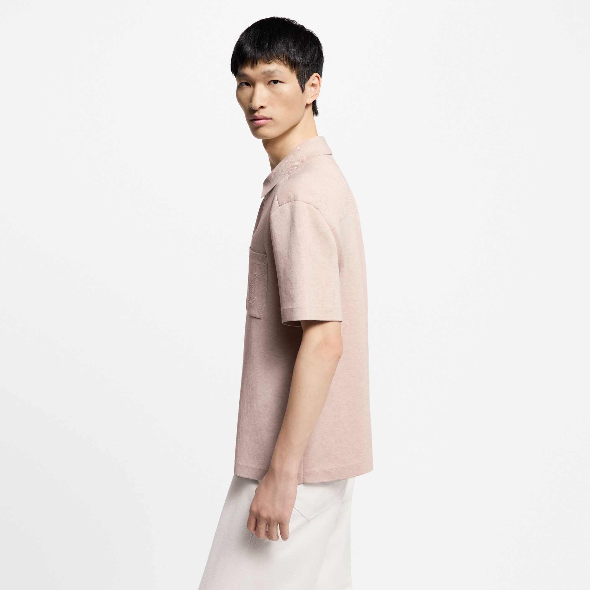 Ready-to-Wear Shirts Monogram Embossed Short-Sleeved Knit Shirt | Louis Vuitton ® (Product zoom)