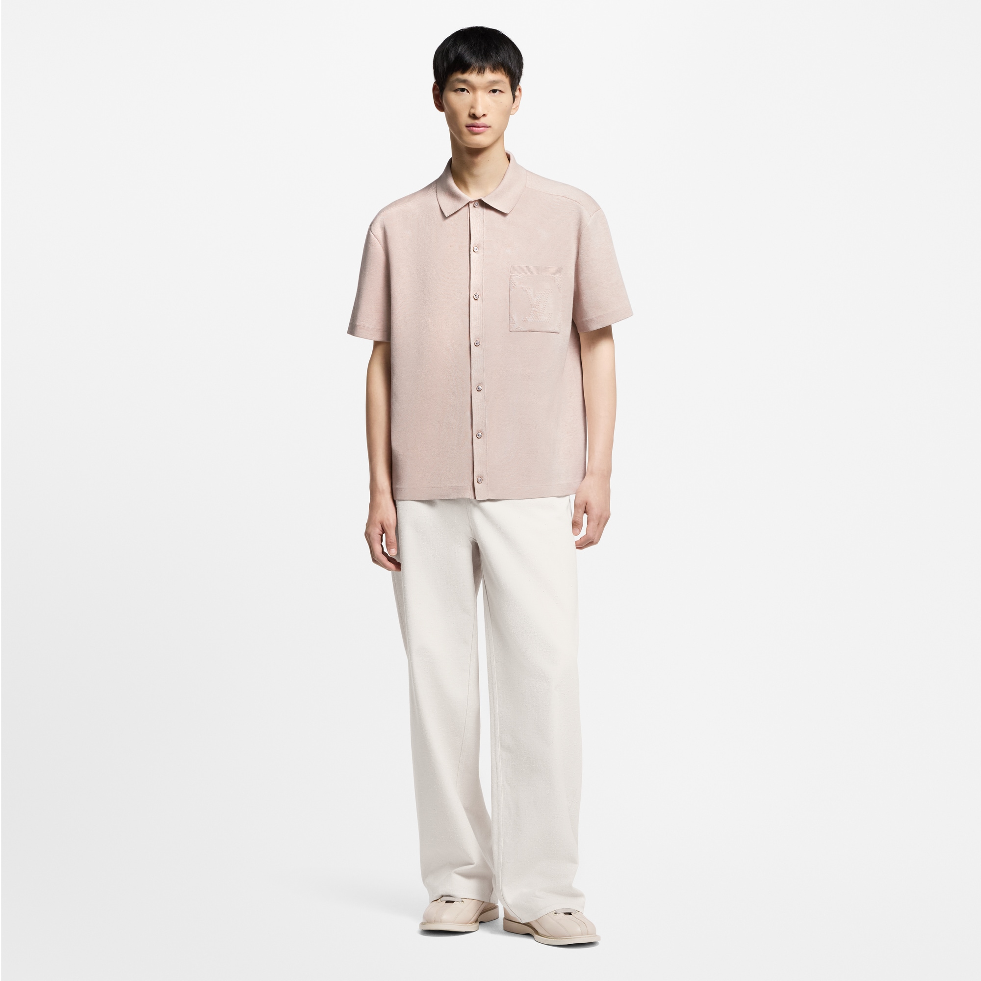  Ready-to-Wear Shirts Monogram Embossed Short-Sleeved Knit Shirt | Louis Vuitton ® (Product zoom)