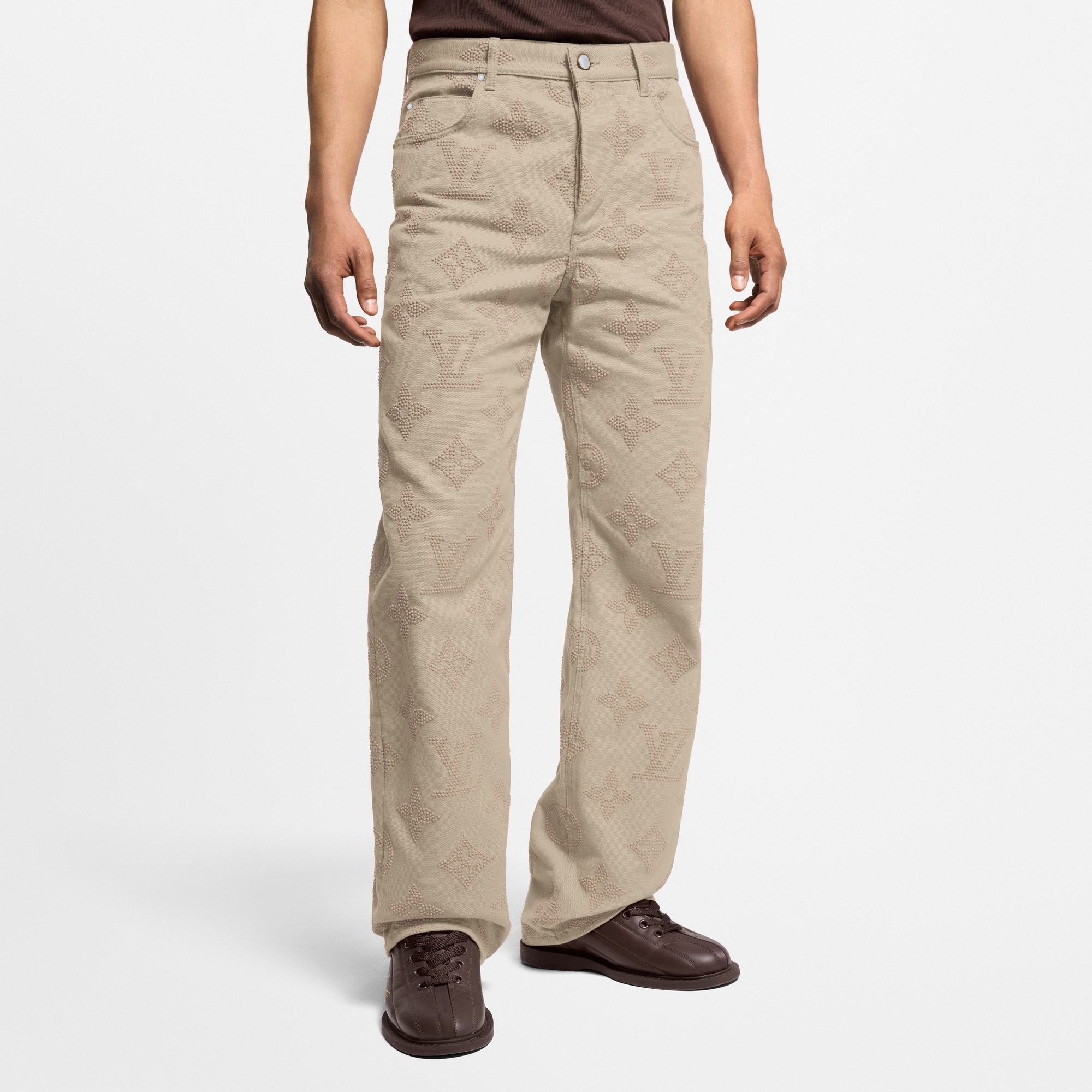  Ready-to-Wear Denim Monogram Embroidered Skate Pants | Louis Vuitton ® (Product zoom)