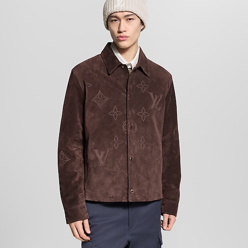 Ready-to-Wear Coats and Outerwear Monogram Embroidered Suede Overshirt | Louis Vuitton ® (Product zoom)
