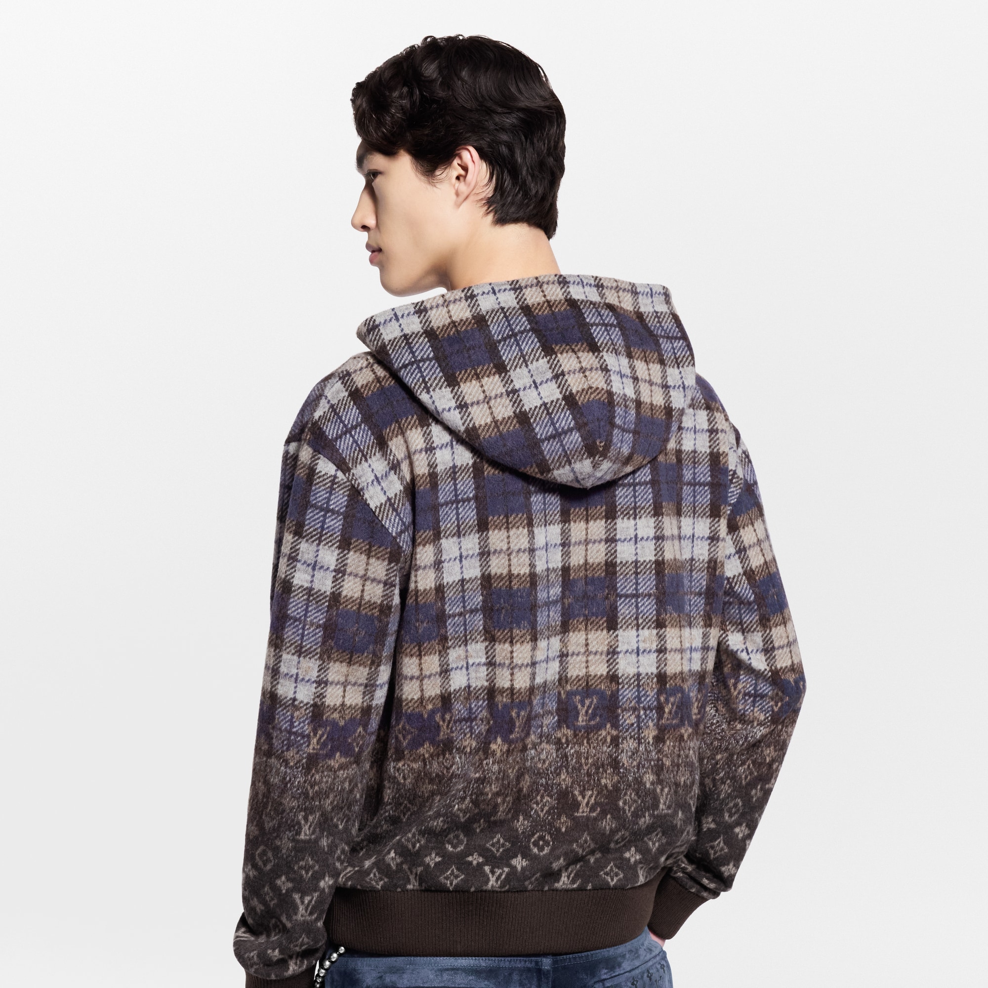  Ready-to-Wear All Ready-to-Wear Monogram Faded Plaid Hoodie | Louis Vuitton ® (Product zoom)