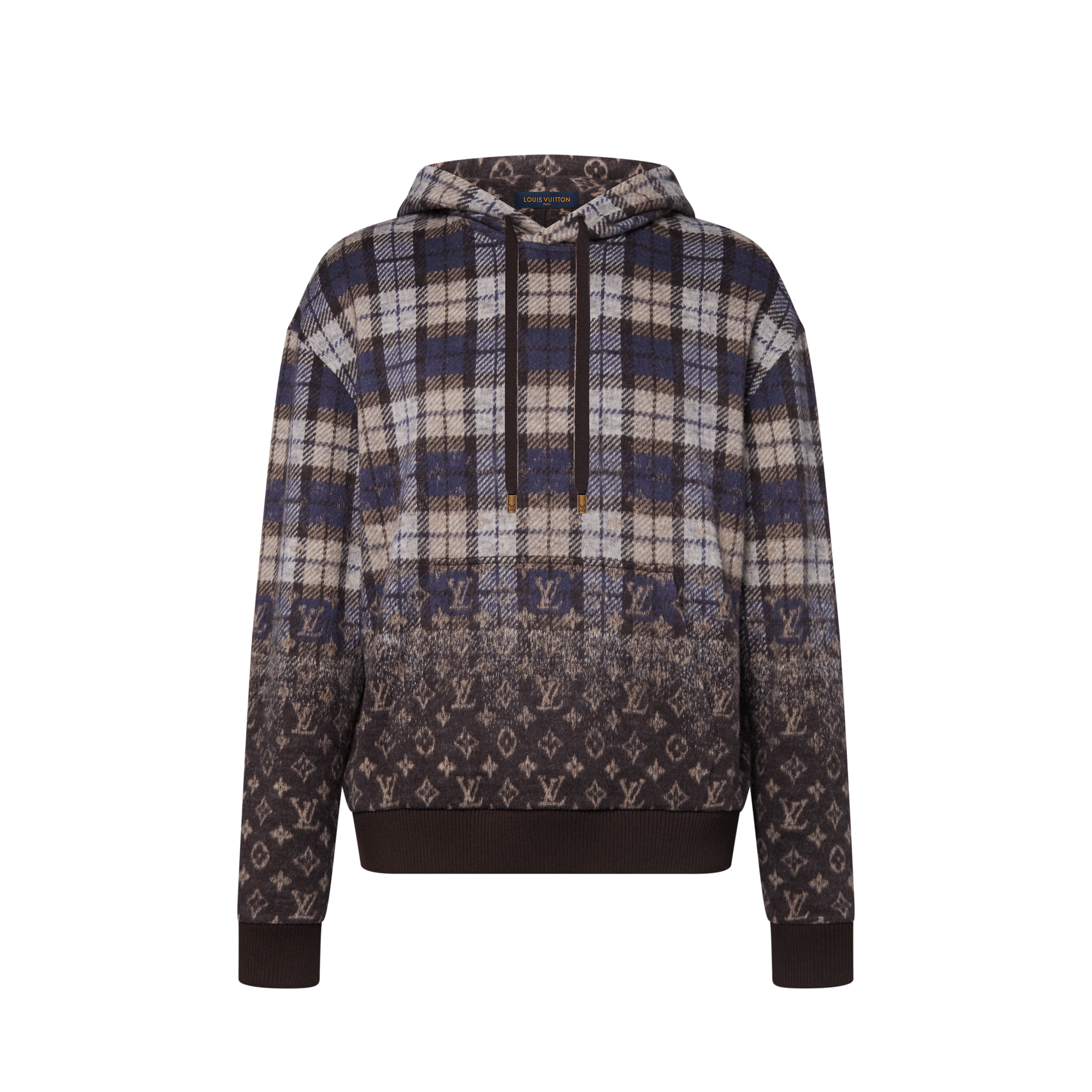 Monogram Faded Plaid Hoodie