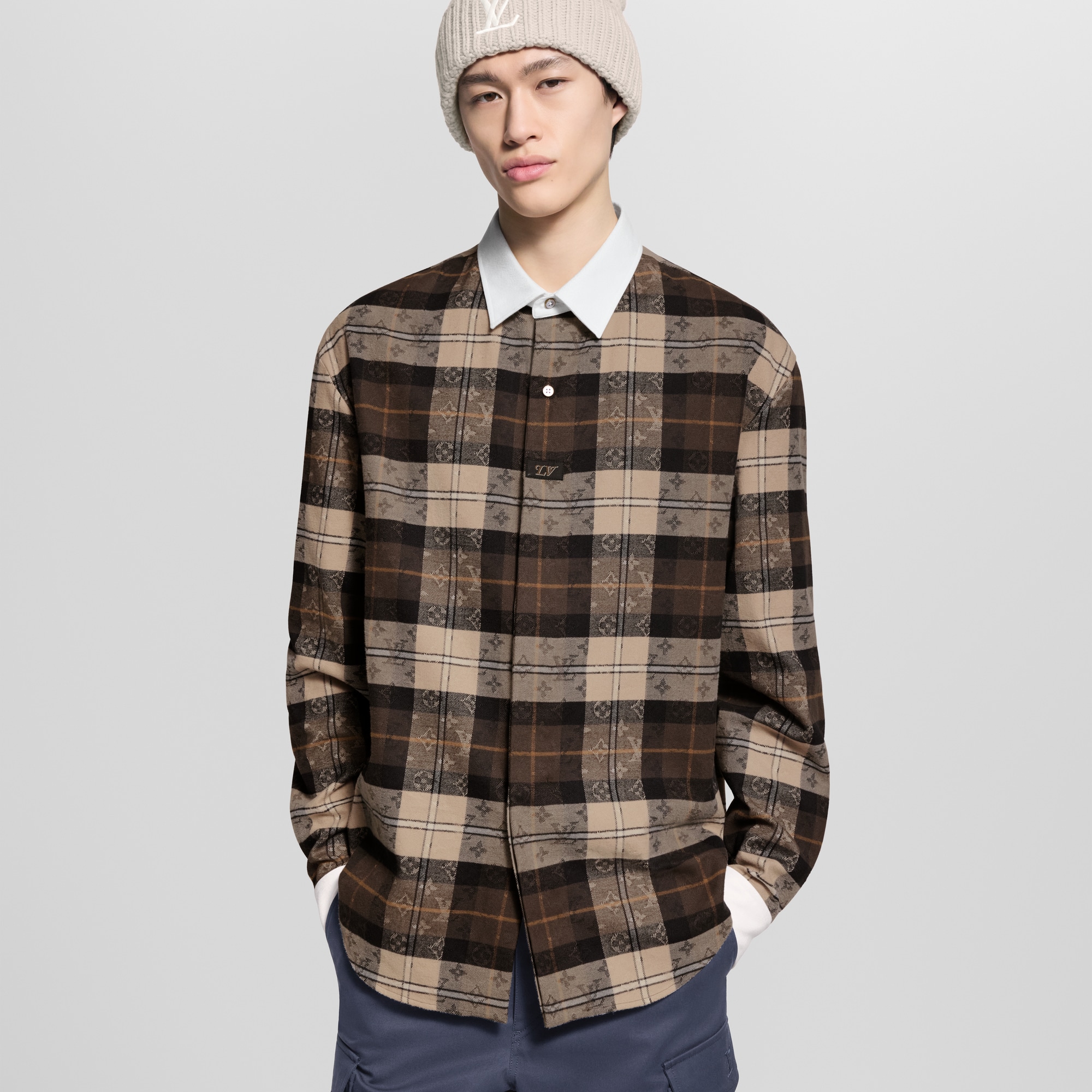  Ready-to-Wear Shirts Monogram Flannel Long-Sleeved Polo Shirt | Louis Vuitton ® (Product zoom)