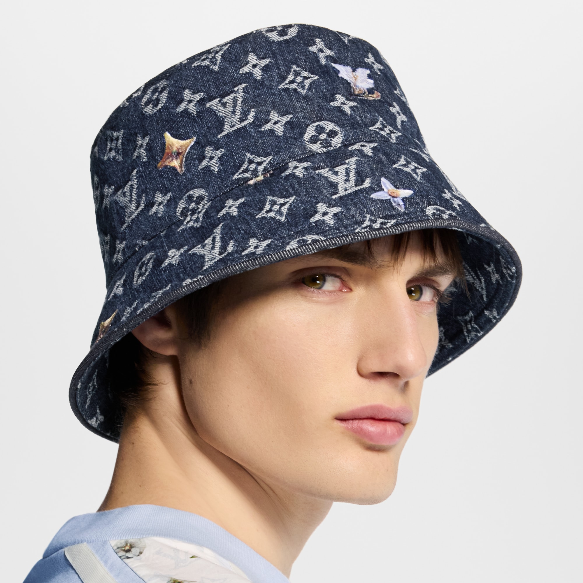 Monogram Flower Denim Bucket Hat S00 - Men - Accessories | LOUIS 