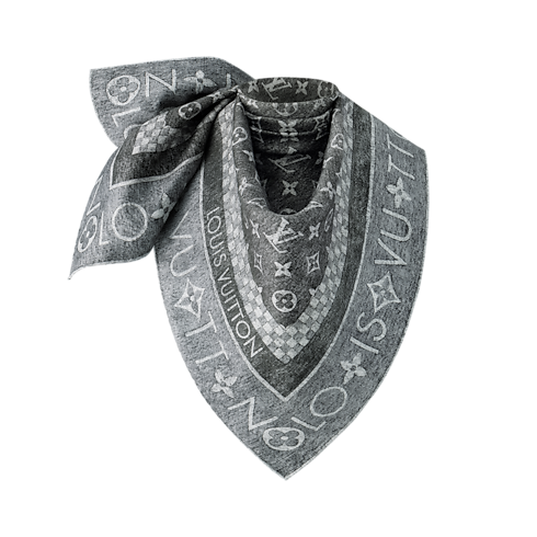 S00 Accessories Silk Squares and Bandeaus Monogram Infinity Denim Square 90 | Louis Vuitton ® (Product zoom)