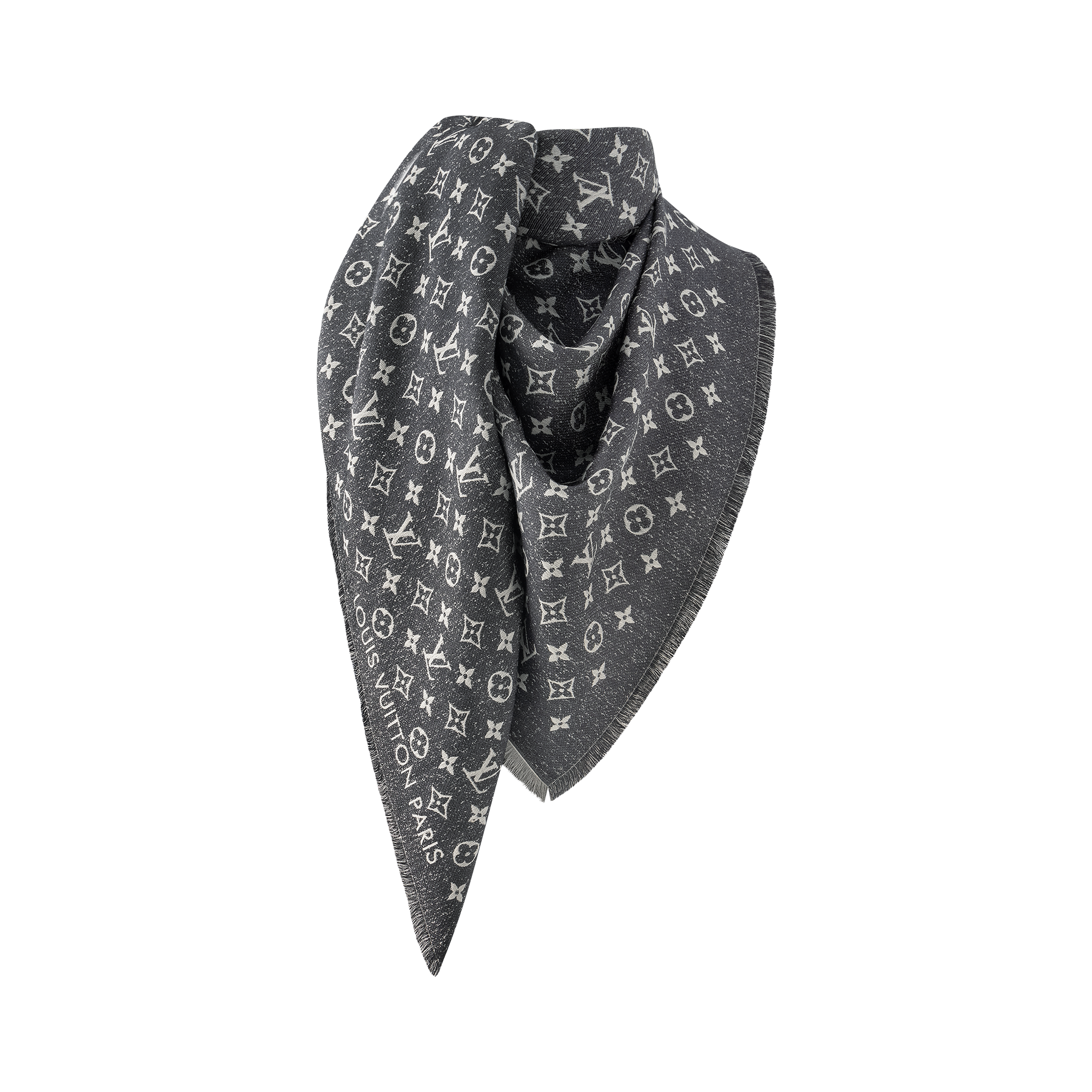 S00 Accessories Shawls and Stoles Monogram Jacquard Denim Shawl | Louis Vuitton ® (Product zoom)