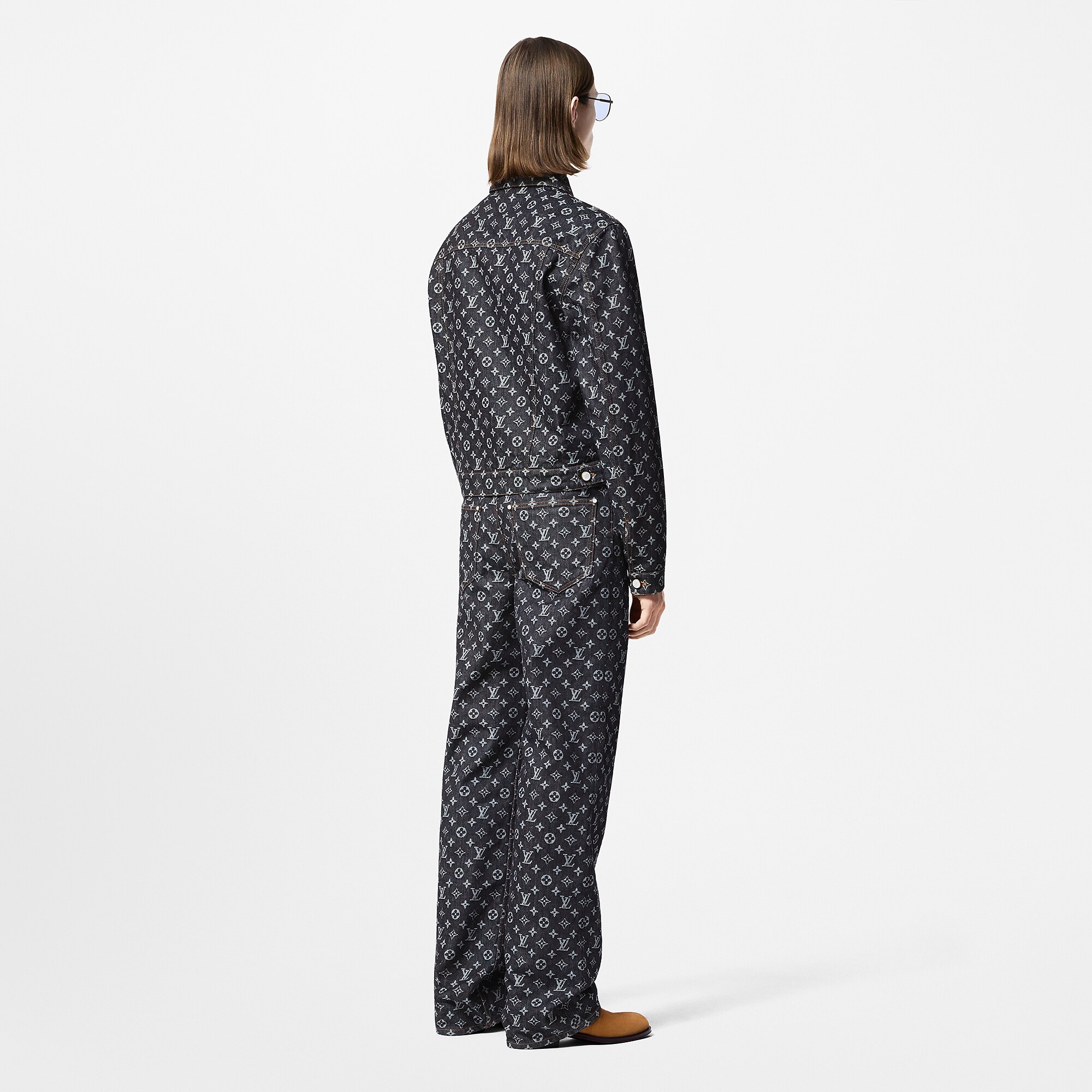 Monogram Jacquard Denim Skate Pants