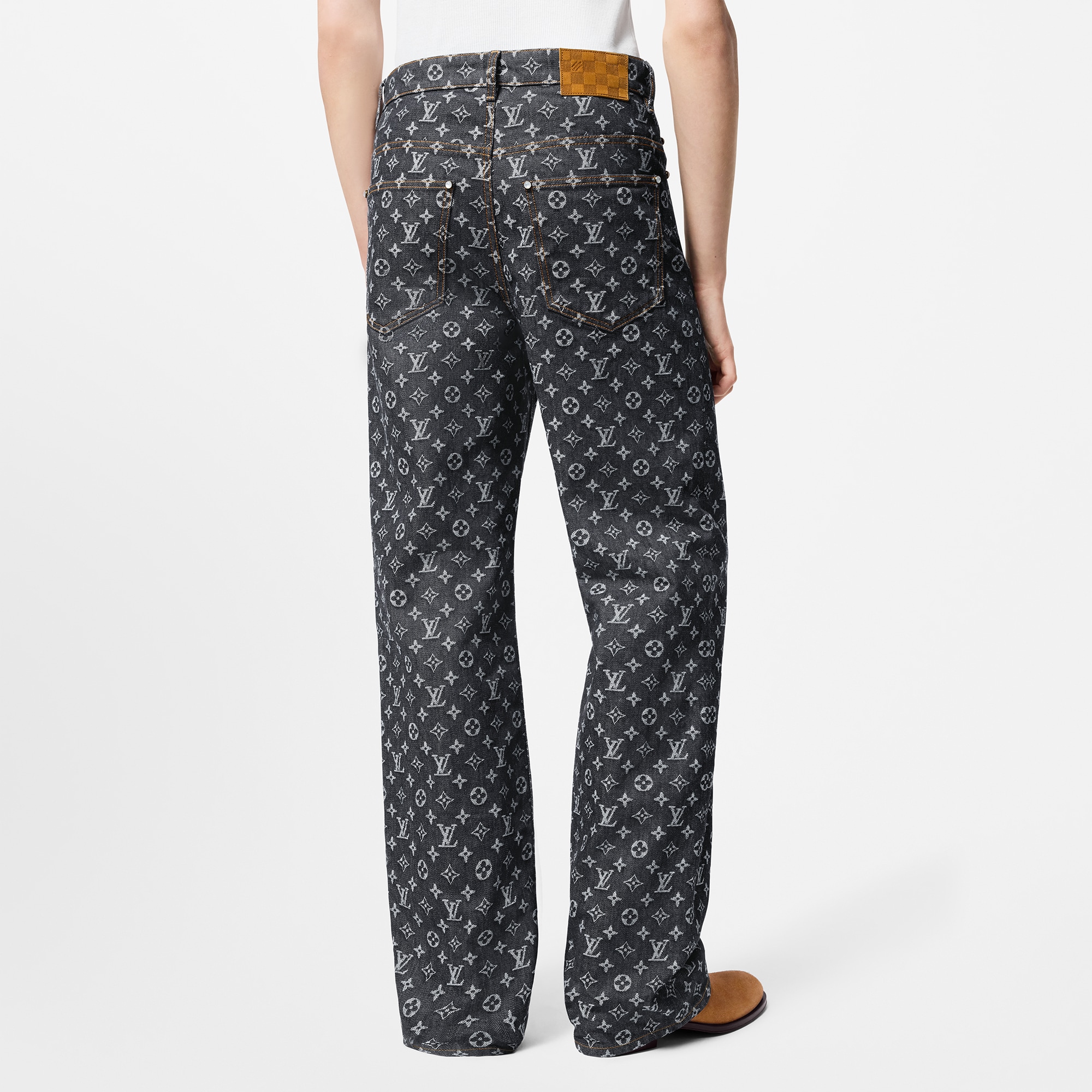  Ready-to-Wear Denim Monogram Jacquard Denim Skate Pants | Louis Vuitton ® (Product zoom)
