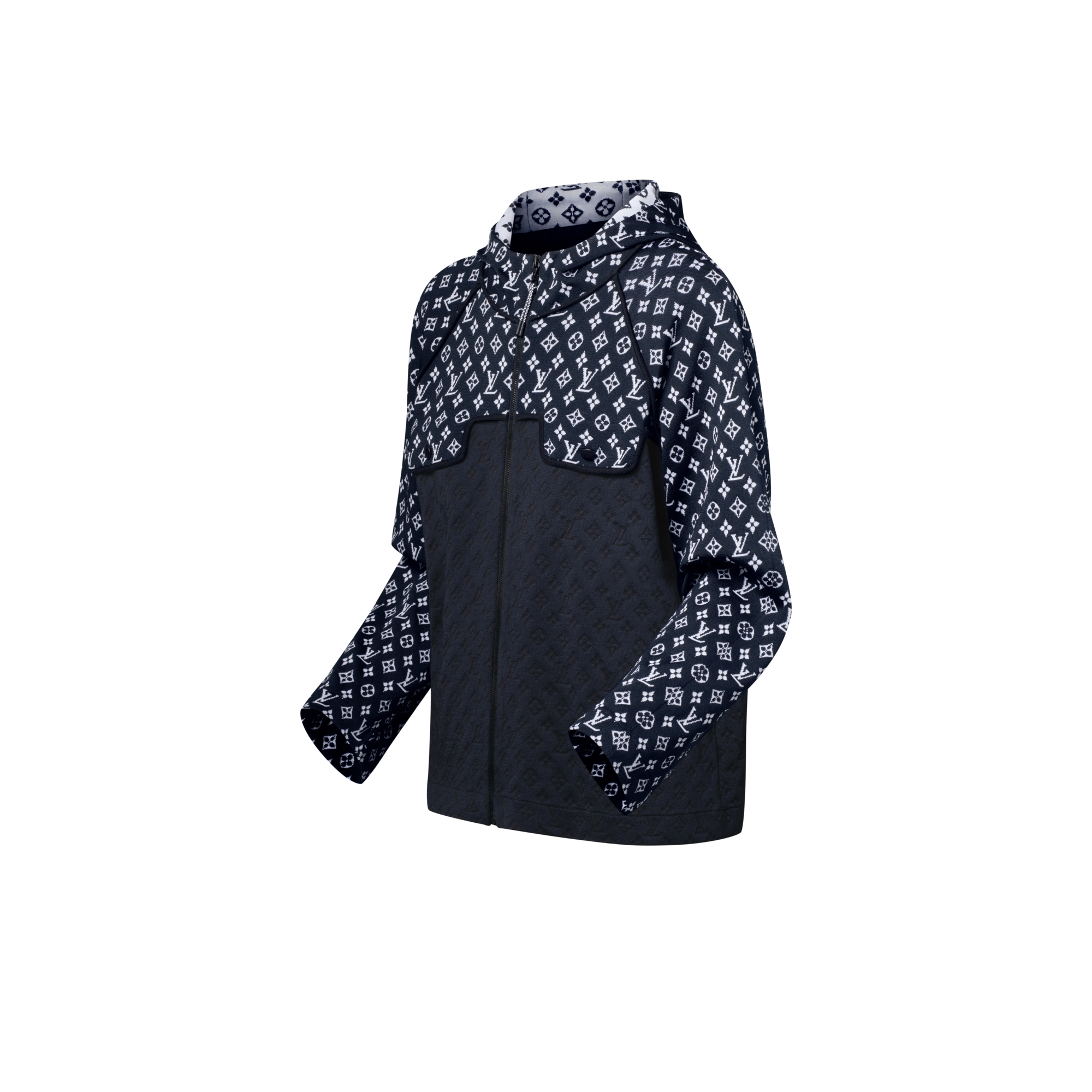  Ready-to-Wear Knitwear Monogram Jacquard Knit Hoodie | Louis Vuitton ® (Product zoom)