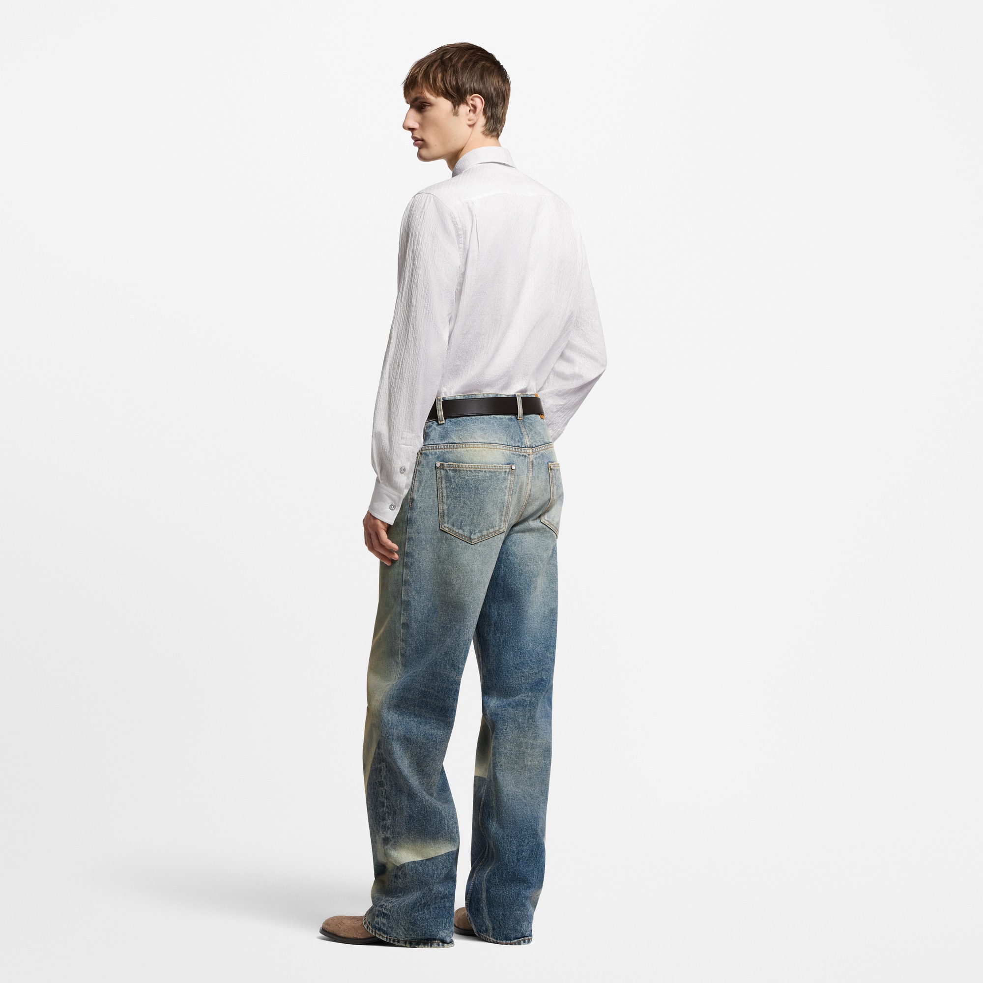  Ready-to-Wear Shirts Monogram Jacquard Long-Sleeved Cotton Shirt | Louis Vuitton ® (Product zoom)