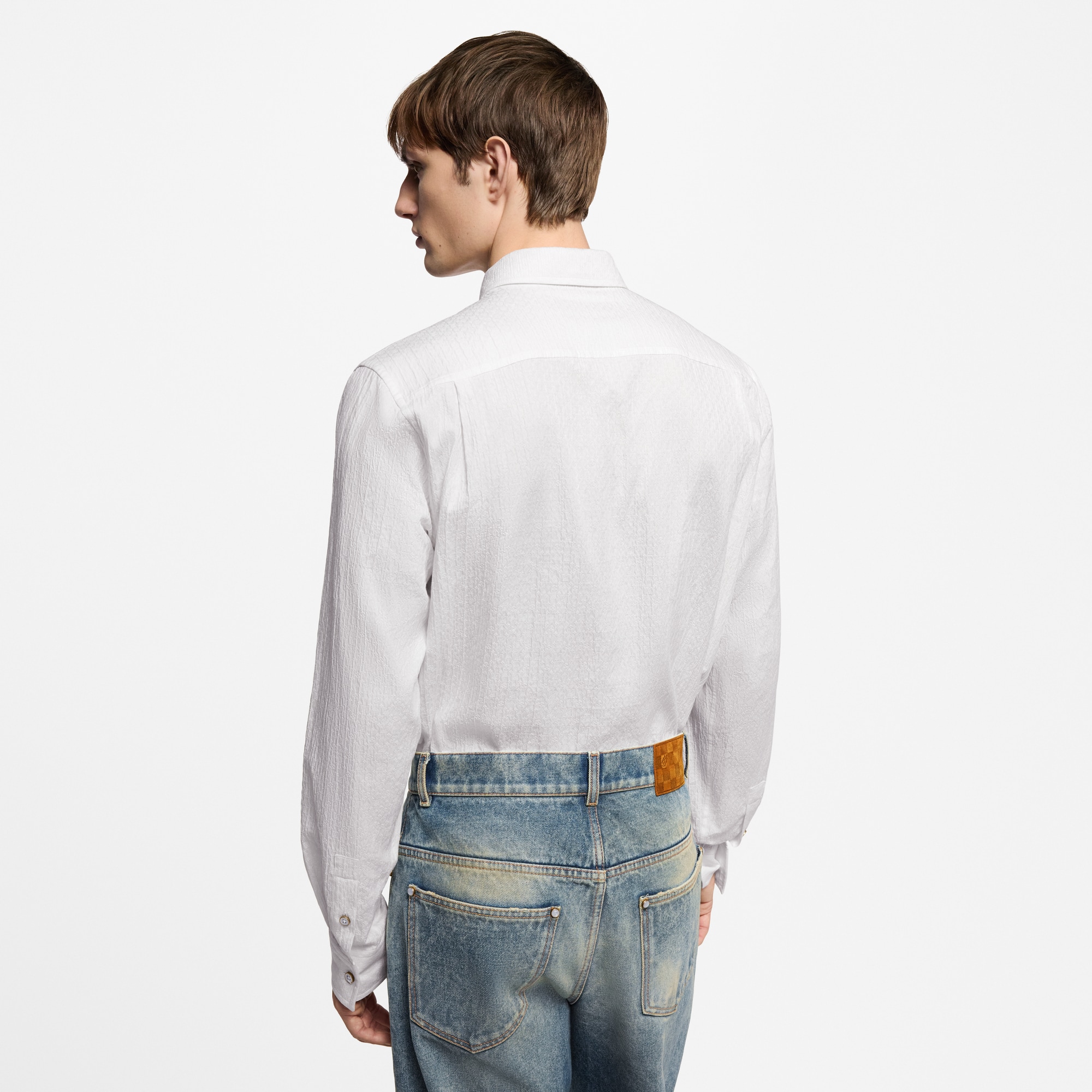  Ready-to-Wear Shirts Monogram Jacquard Long-Sleeved Cotton Shirt | Louis Vuitton ® (Product zoom)