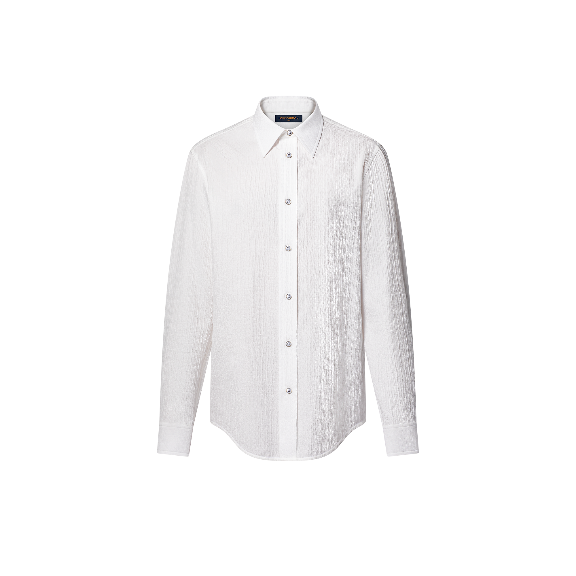 Monogram Jacquard Long-Sleeved Cotton Shirt