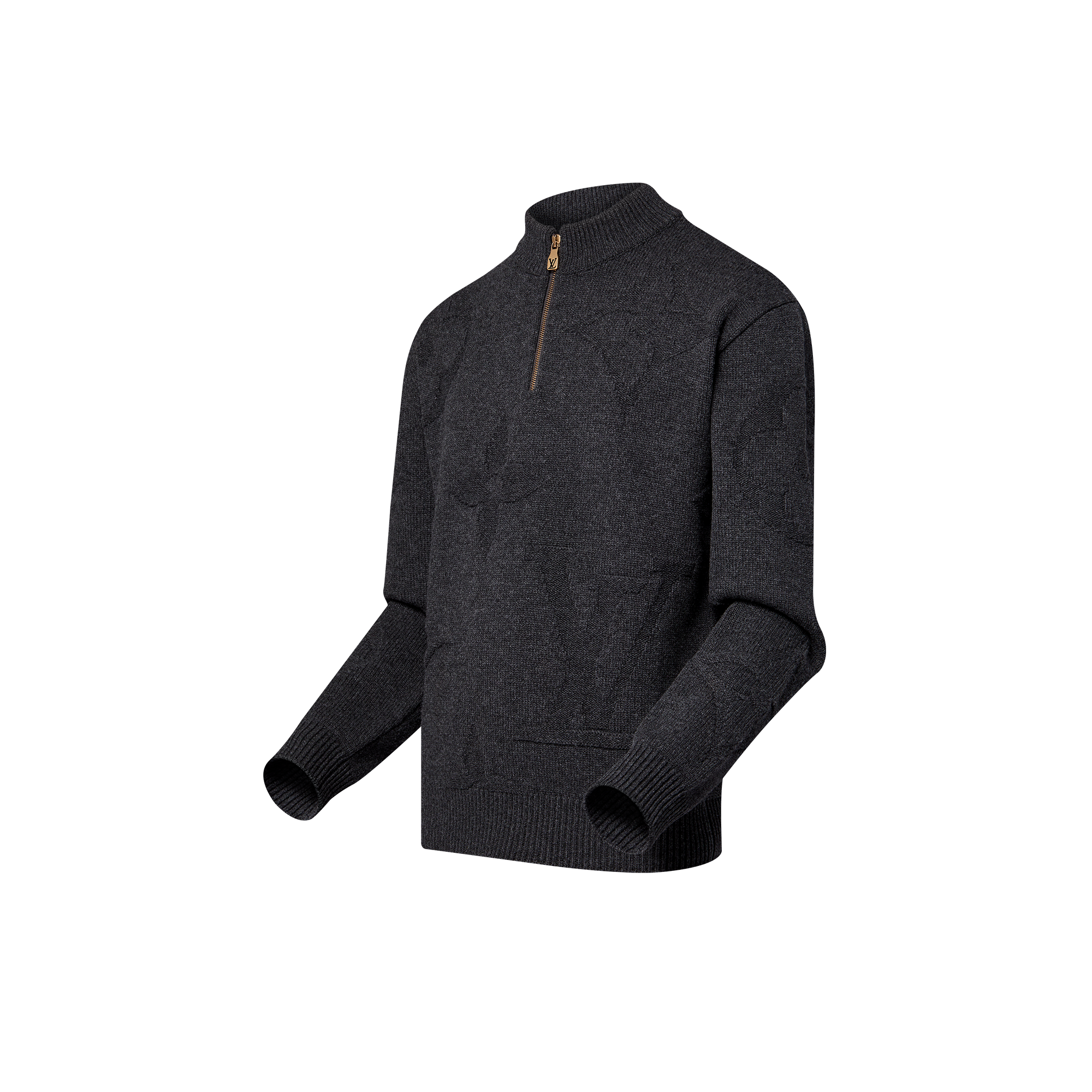  Ready-to-Wear Knitwear and Sweatshirts Monogram Jacquard Wool Half Zip Pullover | Louis Vuitton ® (Product zoom)