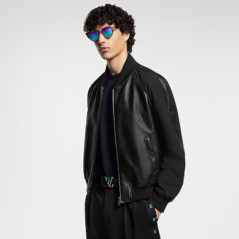 Ready-to-Wear Coats and Outerwear Monogram Leather Mix Tracksuit Blouson | Louis Vuitton ® (Product zoom)