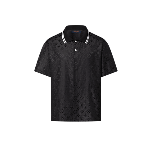 Ready-to-Wear Shirts Monogram Moire Jacquard Short-Sleeved Silk Shirt | Louis Vuitton ® (Product zoom)