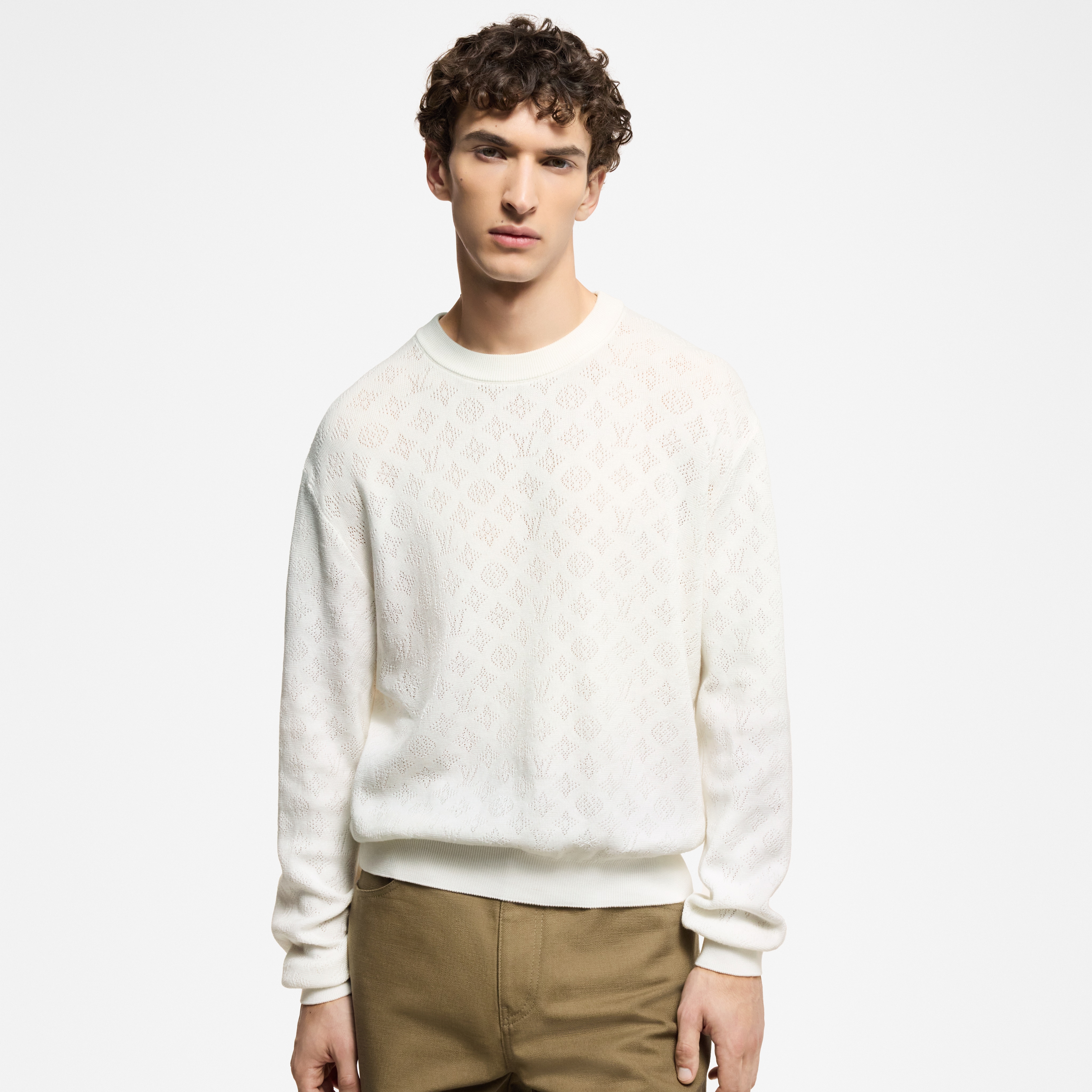  Ready-to-Wear All Ready-to-Wear Monogram Pointelle Cotton Pullover | Louis Vuitton ® (Product zoom)