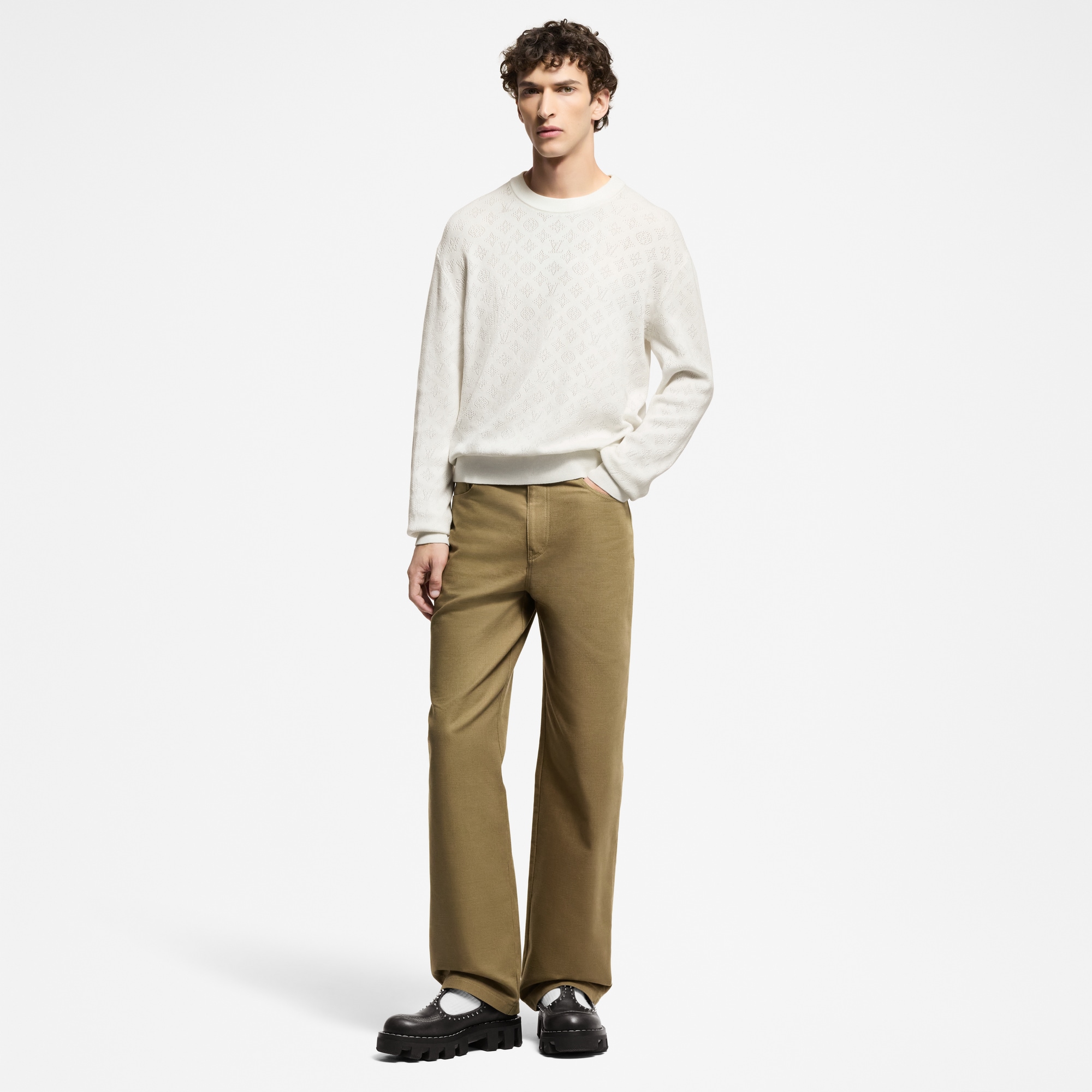  Ready-to-Wear All Ready-to-Wear Monogram Pointelle Cotton Pullover | Louis Vuitton ® (Product zoom)