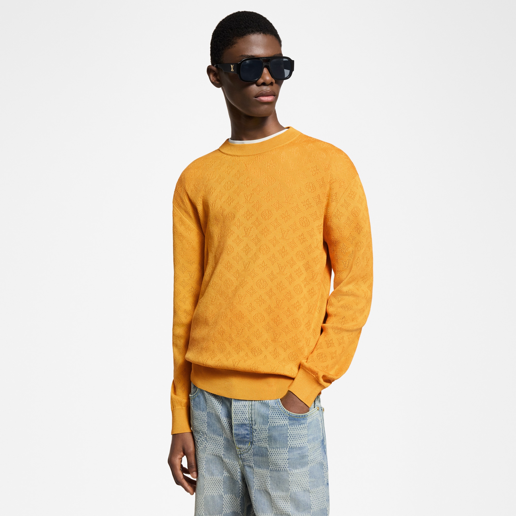  Ready-to-Wear All Ready-to-Wear Monogram Pointelle Cotton Pullover | Louis Vuitton ® (Product zoom)