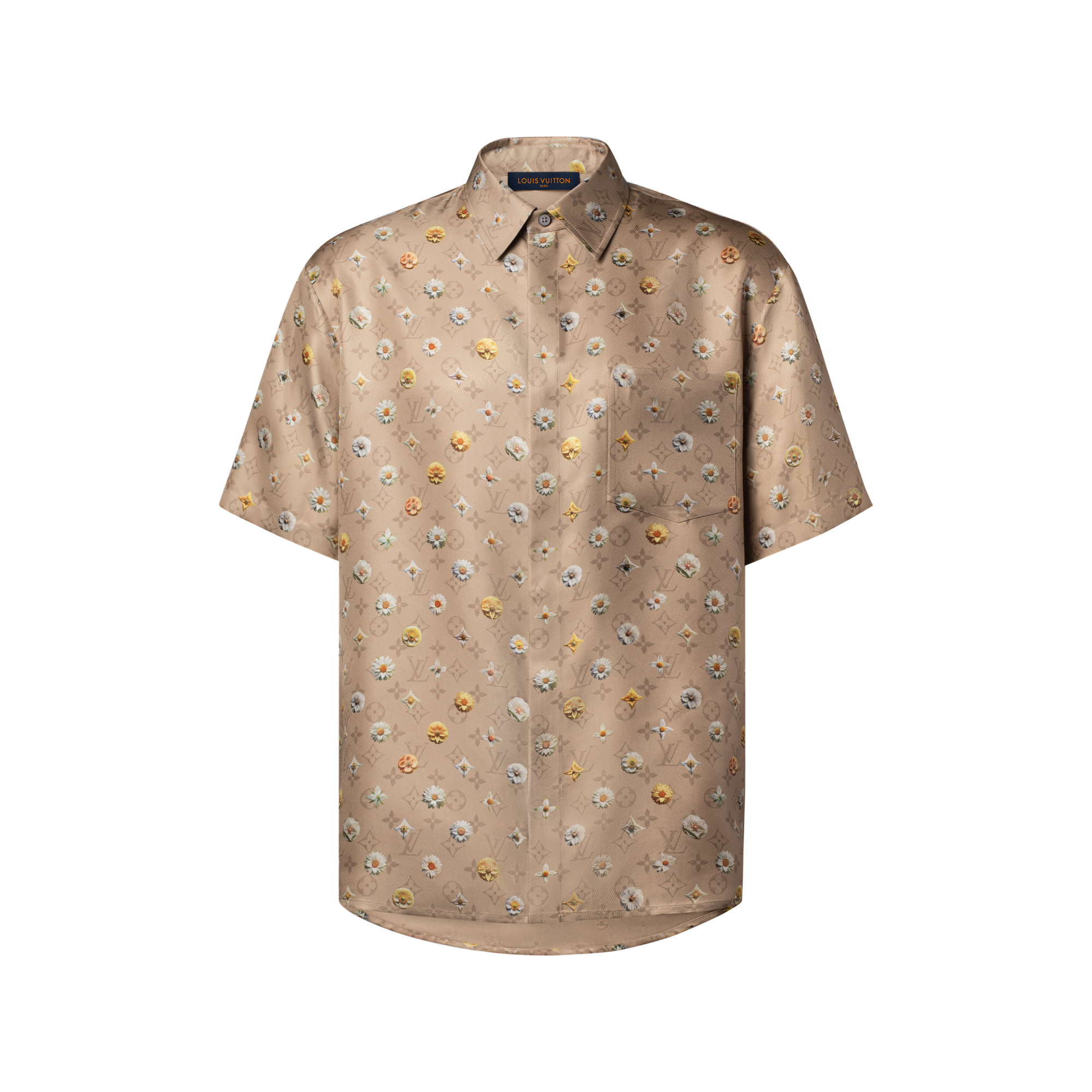 Monogram Printed Short-Sleeved Silk Shirt - Men - Ready-to-Wear 
