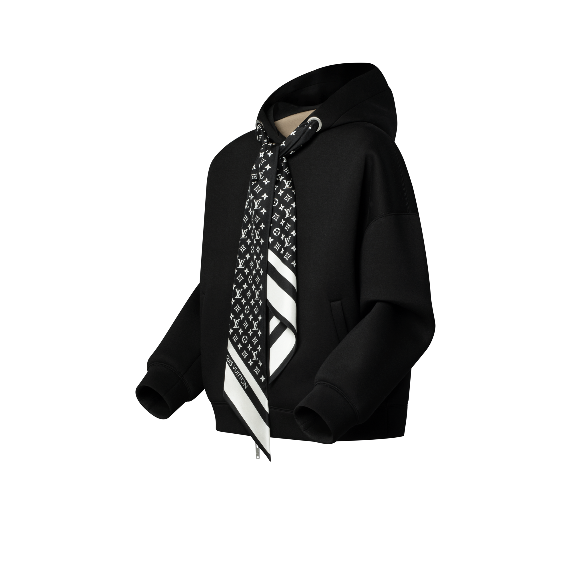  Ready-to-Wear Tops Monogram Scarf Zip-Up Hoodie | Louis Vuitton ® (Product zoom)