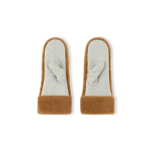 S00 Accessories Hats and Gloves Monogram Shearling Mitts | Louis Vuitton ® (Product zoom)