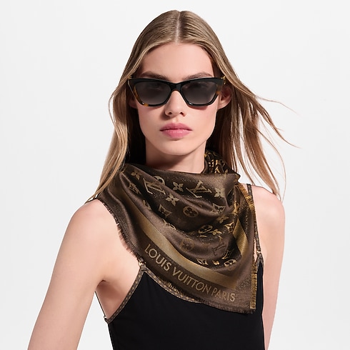 Monogram Shine Shawl Worn View