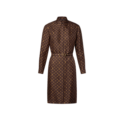 Ready-to-Wear Dresses Monogram Silk Shirt Dress | Louis Vuitton ® (Product zoom)