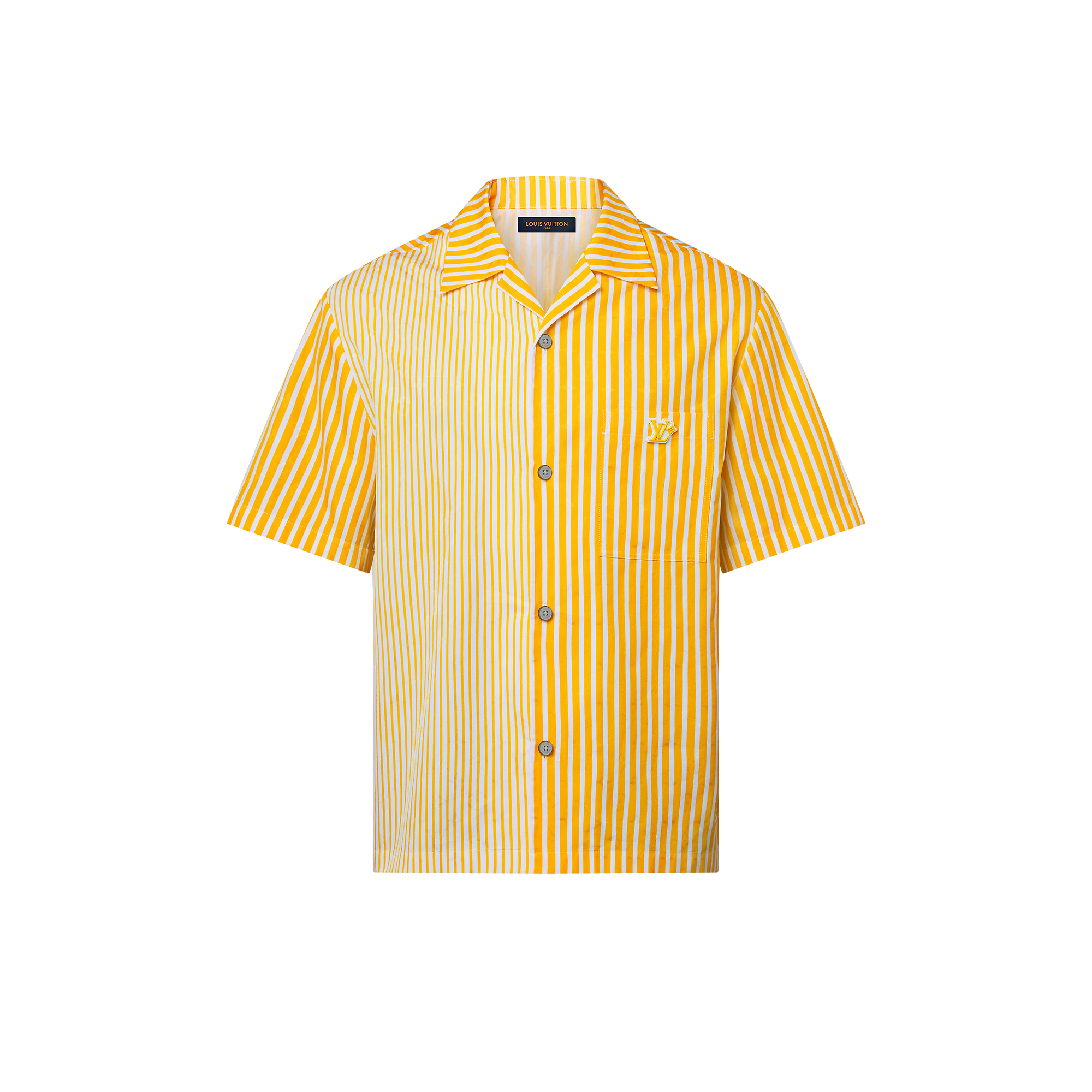 Monogram Striped Patchwork Short-Sleeved Shirt