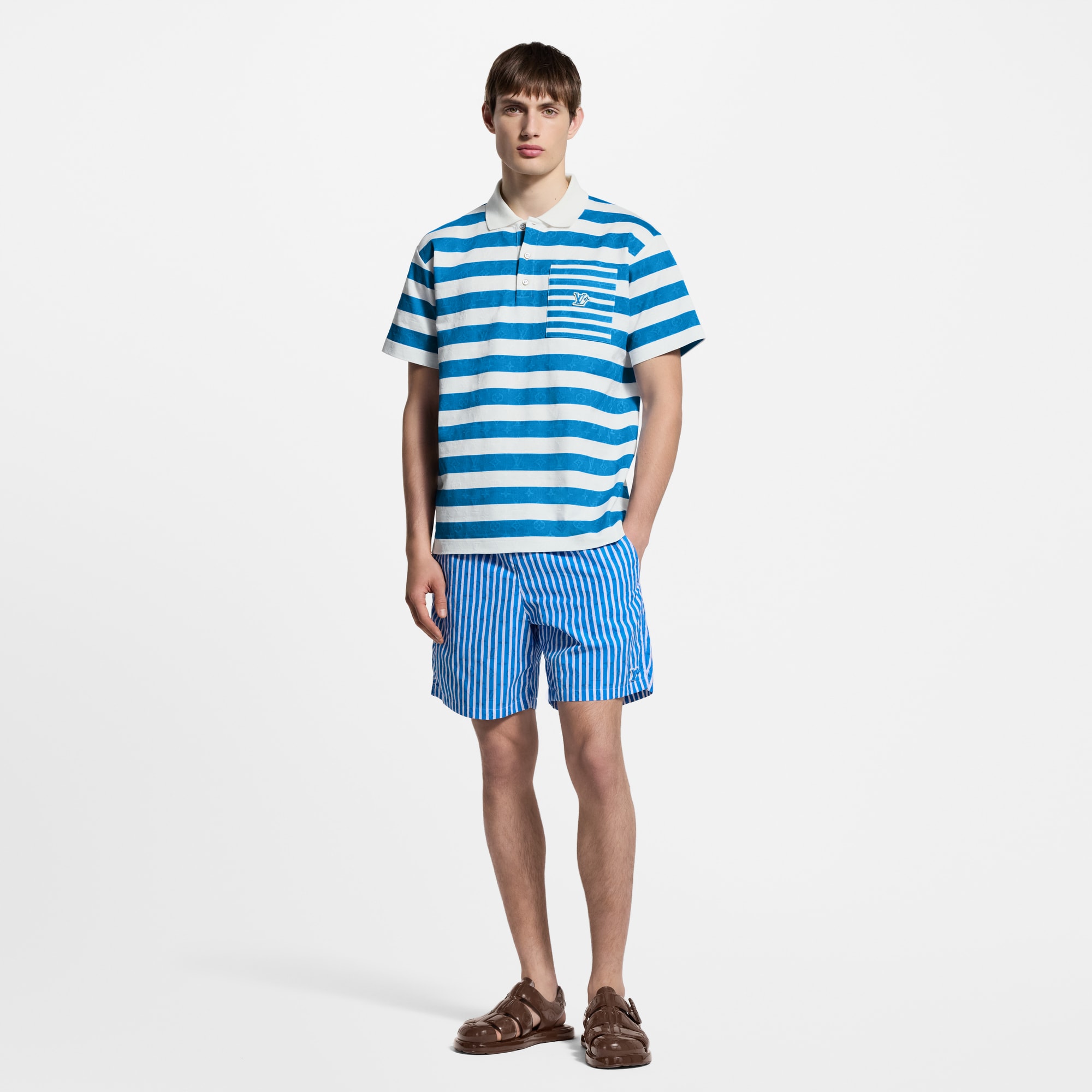  Ready-to-Wear T-Shirts and Polos Monogram Striped Polo Shirt | Louis Vuitton ® (Product zoom)