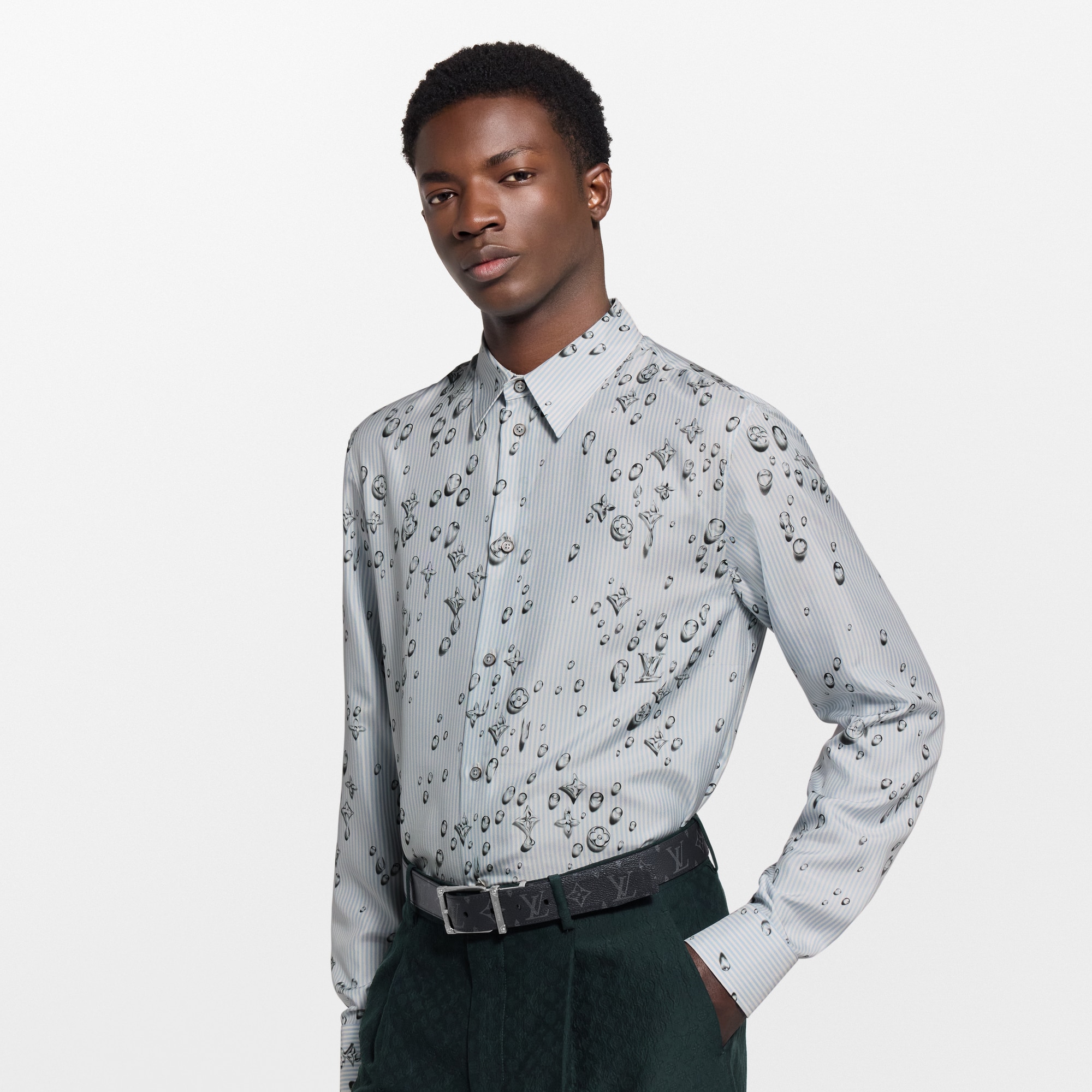  Ready-to-Wear Shirts Monogram Striped Silk Shirt | Louis Vuitton ® (Product zoom)
